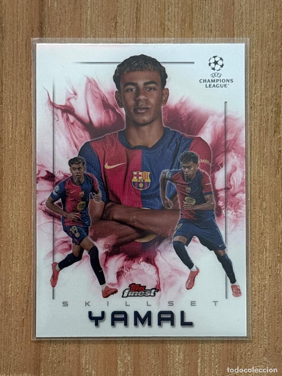 Cromos de f&uacute;tbol: CROMO Lamine Yamal 2024-25 Topps Finest UEFA Barcelona Skillset SK-3