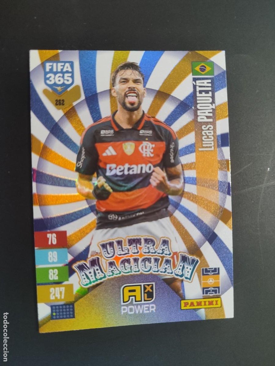 Cromos de f&uacute;tbol: ADRENALYN XL FIFA 365 2027 CARD ULTRA MAGICIAN PAQUETA FLAMENGO # 262 PANINI