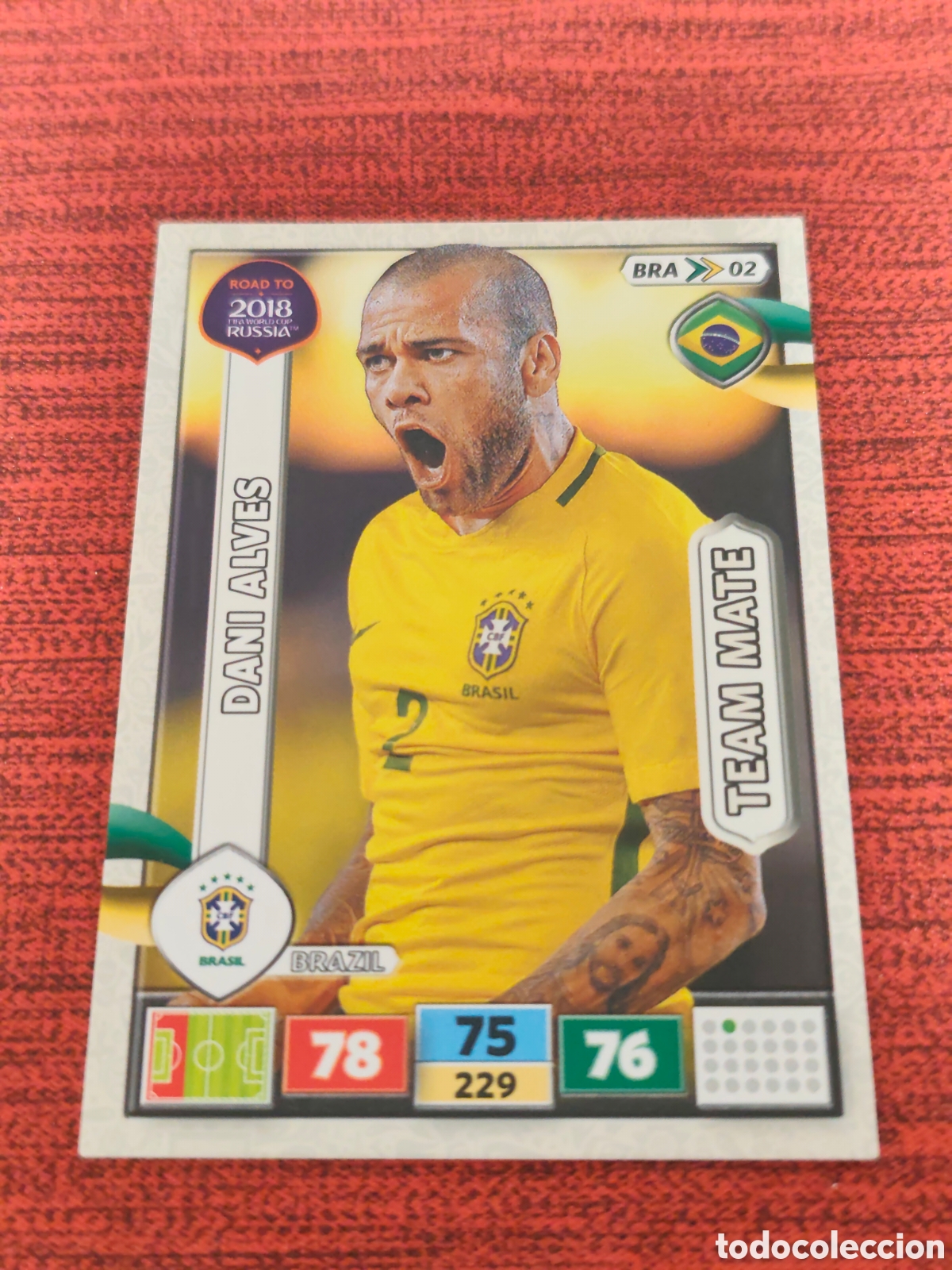 Cromos de f&uacute;tbol: BRA_02 DANI ALVES BRASIL ADRENALYN XL ROAD TO RUSSIA 2018