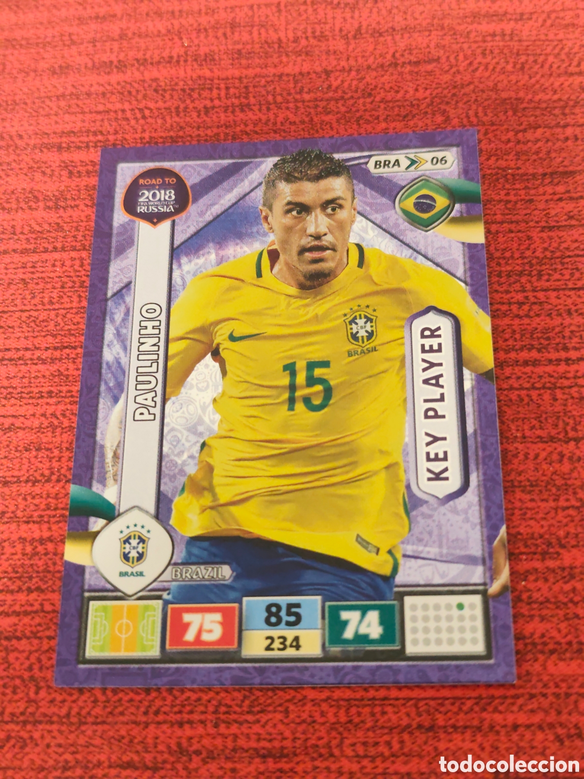 Cromos de f&uacute;tbol: BRA_06 PAULINHO BRASIL ADRENALYN XL ROAD TO RUSSIA 2018