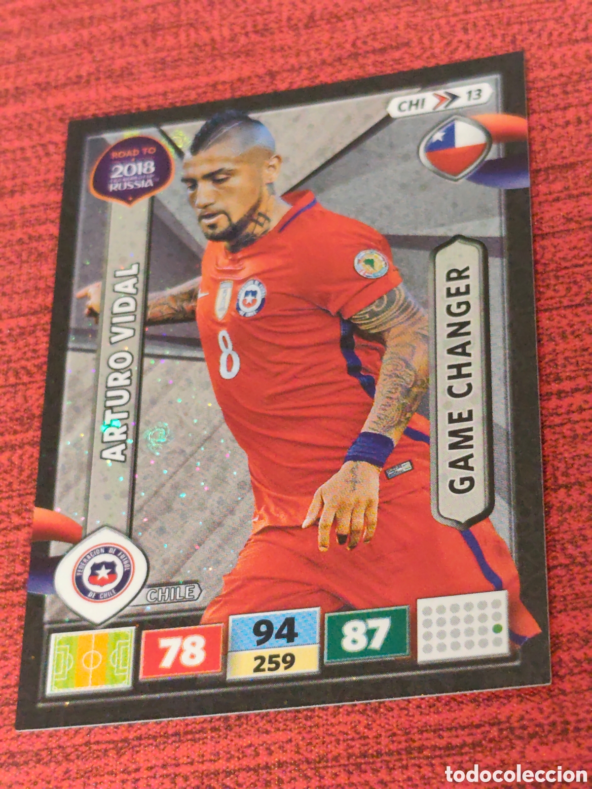 Fu&szlig;ball-Sticker: CHI_13 ARTURO VIDAL CHILE ADRENALYN XL ROAD TO RUSSIA 2018