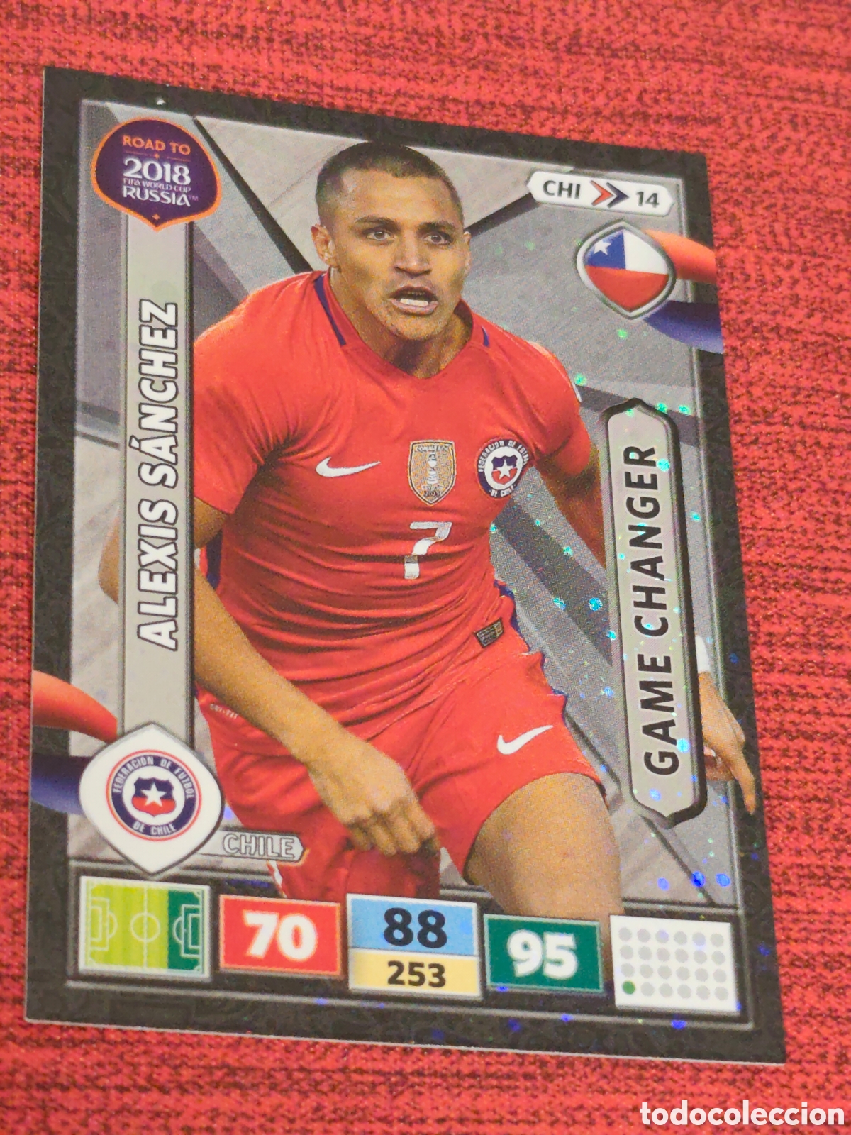 Fu&szlig;ball-Sticker: CHI_14 ALEXIS S&Aacute;NCHEZ CHILE ADRENALYN XL ROAD TO RUSSIA 2018