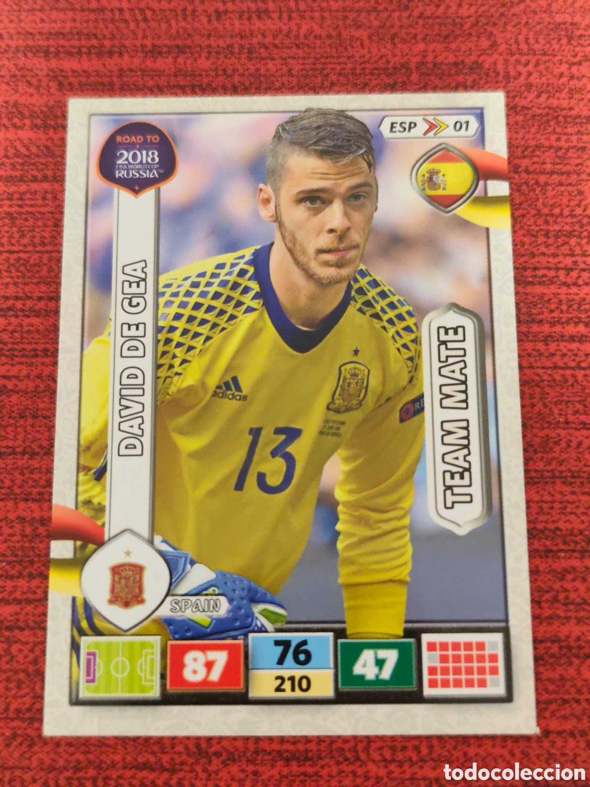 Cromos de f&uacute;tbol: ESP_01 DE GEA ESPA&Ntilde;A ADRENALYN XL ROAD TO RUSSIA 2018