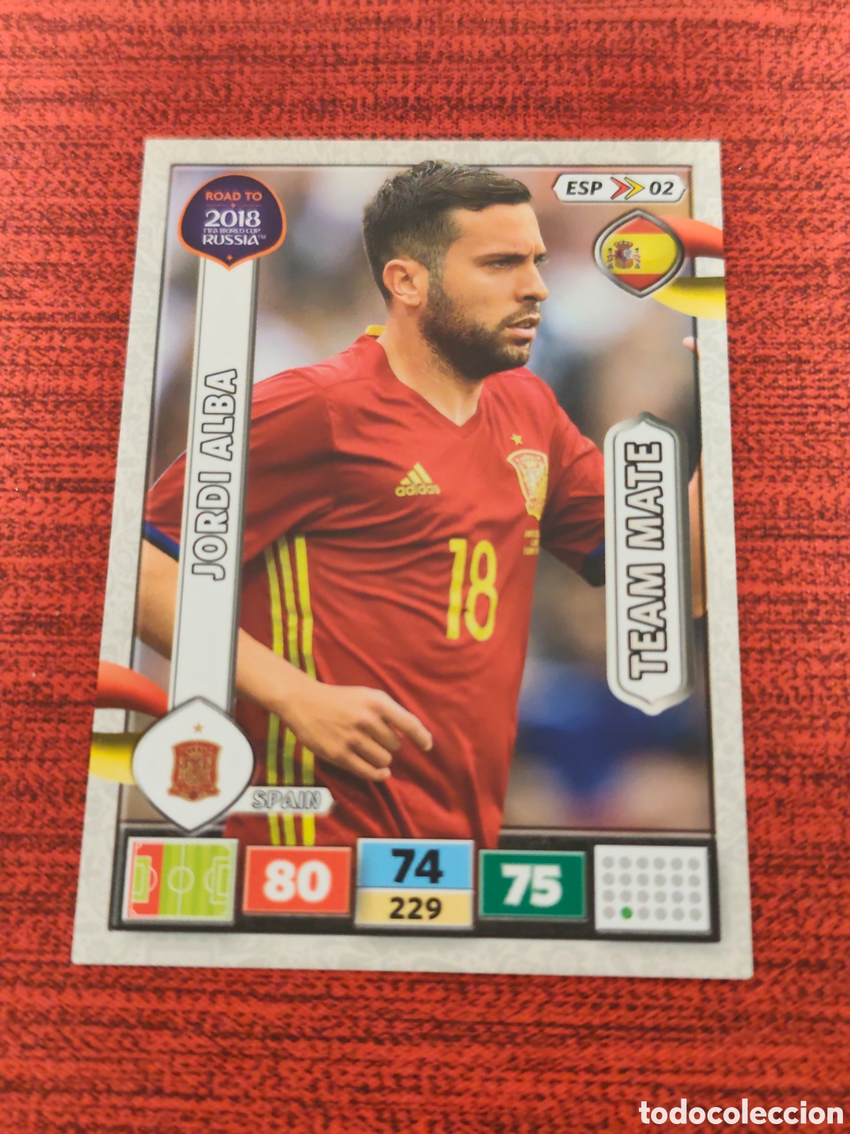 Cromos de f&uacute;tbol: ESP_02 JORDI ALBA ESPA&Ntilde;A ADRENALYN XL ROAD TO RUSSIA 2018