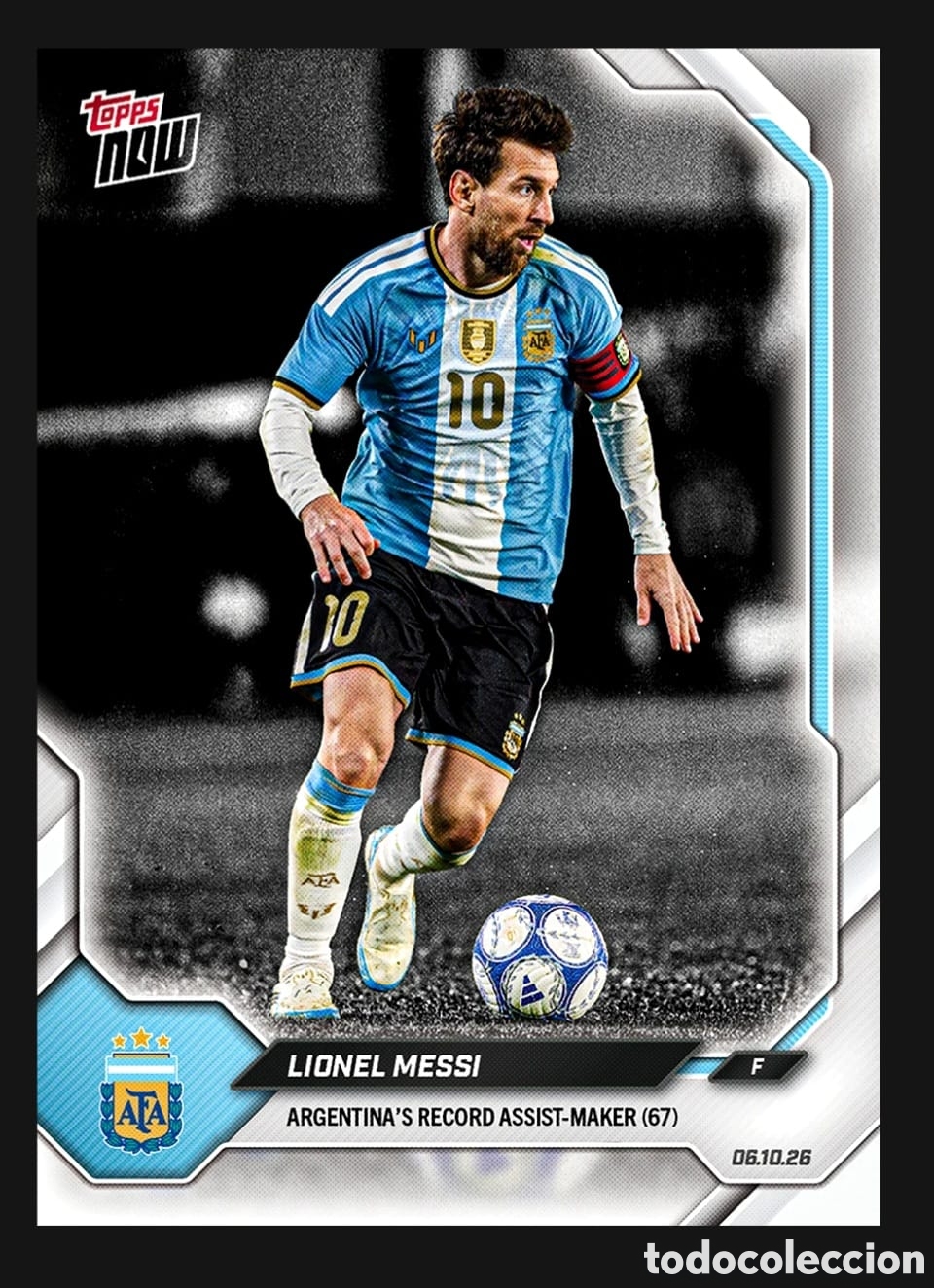 Cromos de f&uacute;tbol: Lionel Messi- The Final Farewell- Image Variation VAR1 - Topps Now Argentina