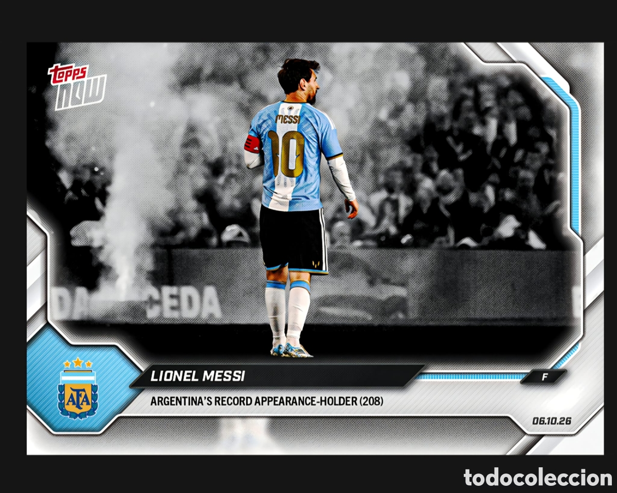 Cromos de f&uacute;tbol: Lionel Messi- The Final Farewell- Image Variation VAR2 - Topps Now Argentina