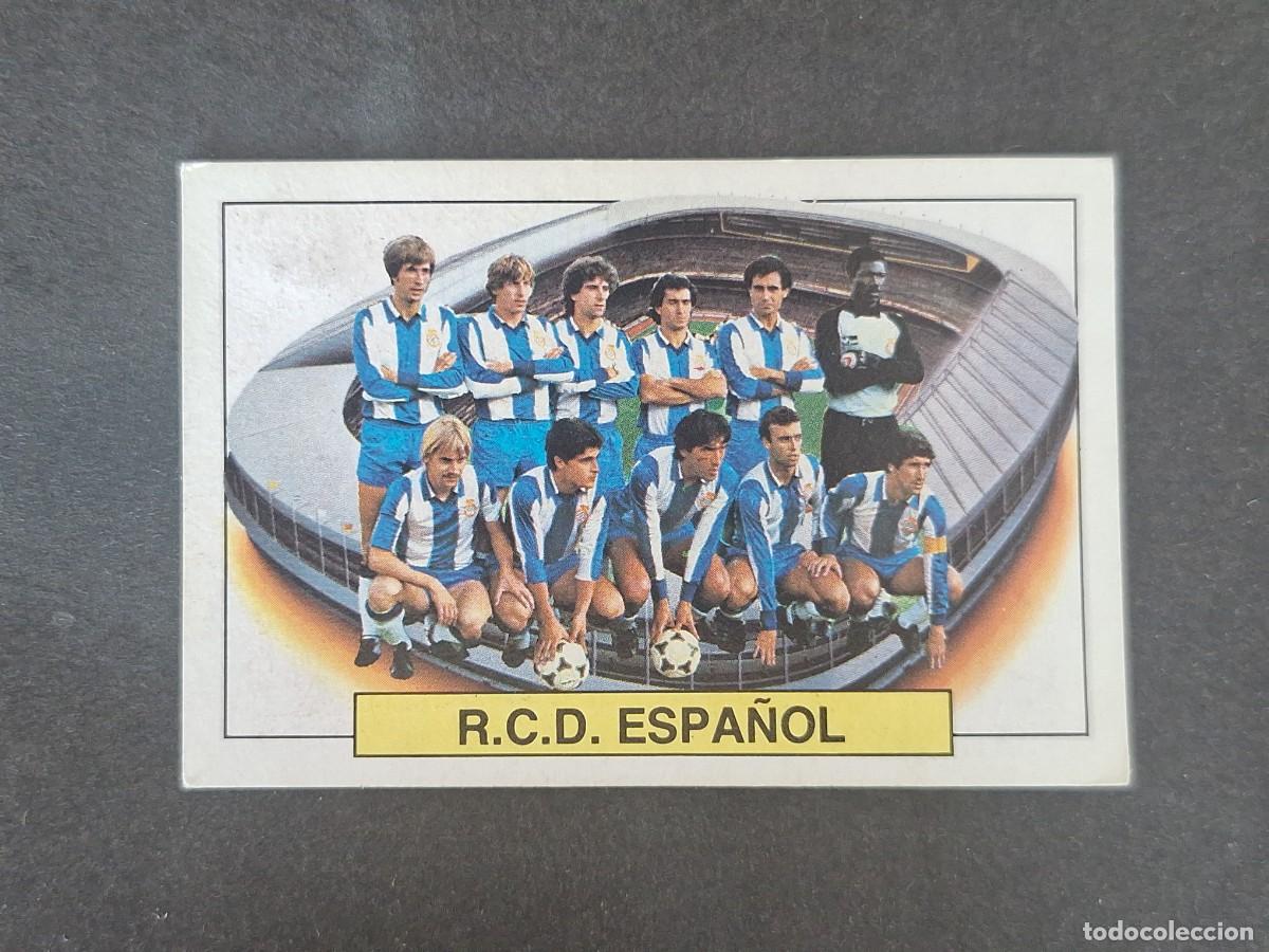 Football Stickers: L6 ALINEACION EQUIPO R. C. D. ESPA&Ntilde;OL LIGA ESTE 1983 1984 83 84 DESPEGADO RECUPERADO