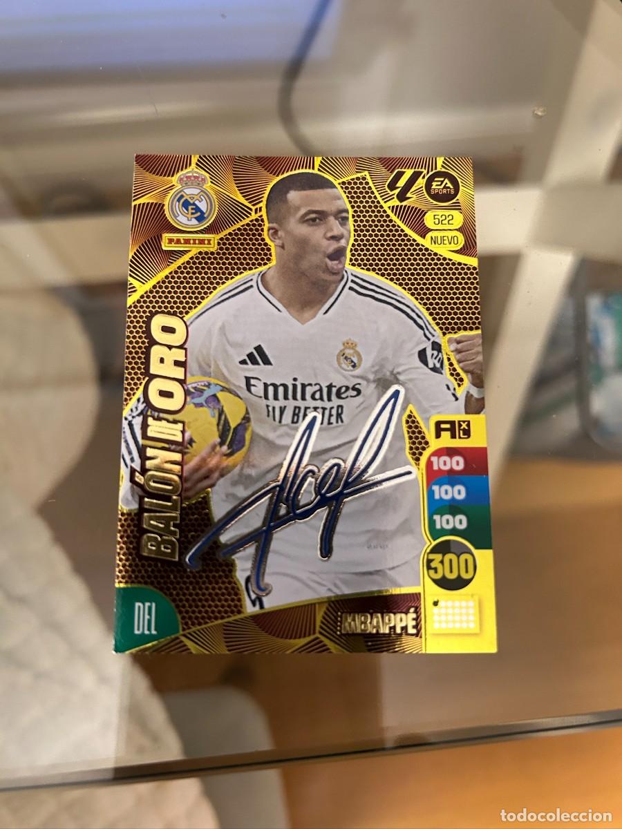 Cromos de f&uacute;tbol: mbappe balon de oro con firma adrenalyn 2024-25 buen estado