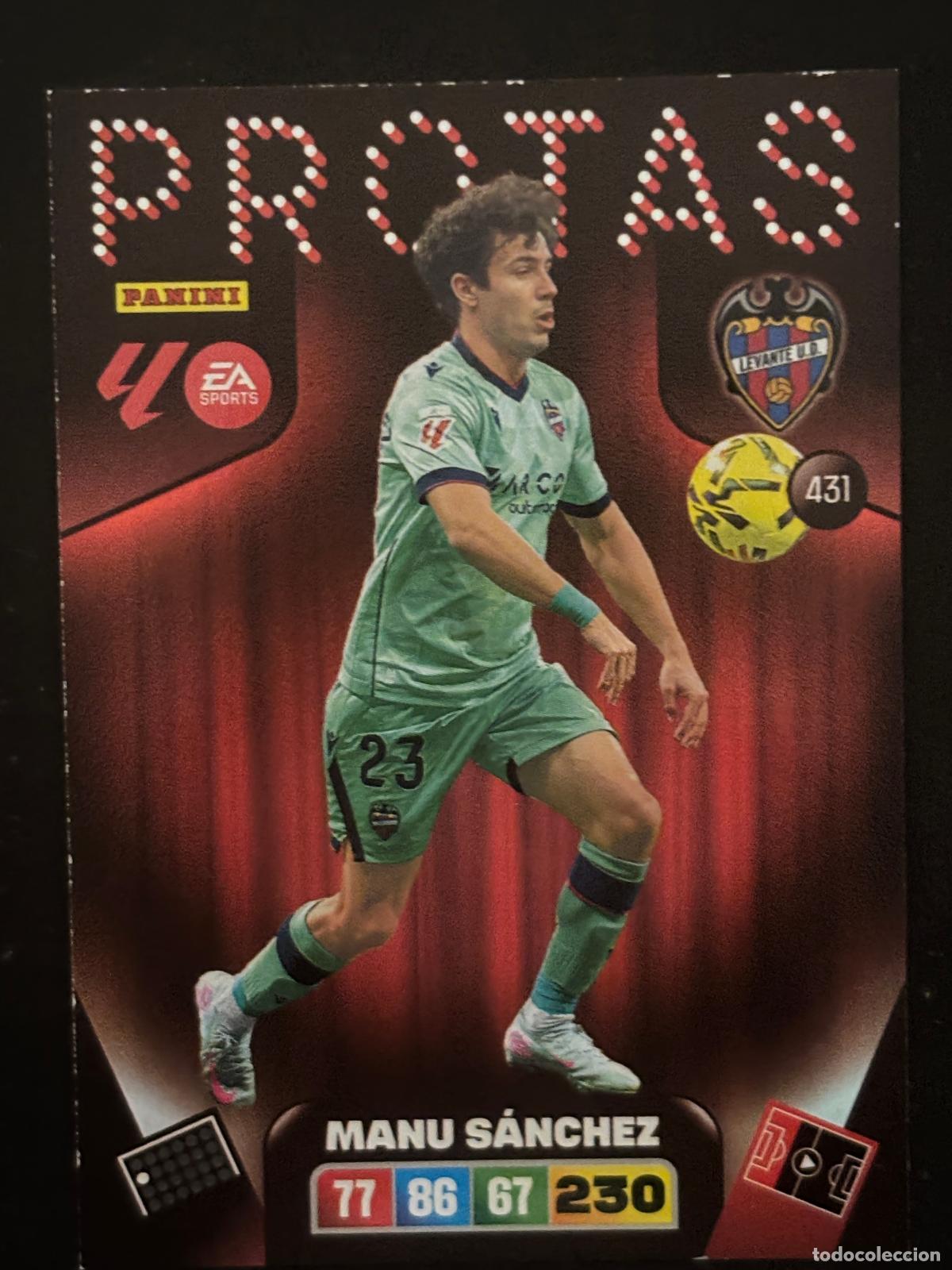 Figurine di Calcio: 431 MANU S&Aacute;NCHEZ LEVANTE PROTAS ADRENALYN XL LALIGA EA SPORTS 25-26 2025-2026 PANINI