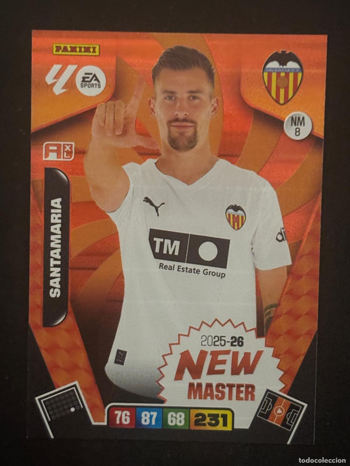 Cartes &agrave; collectionner de Football: NW8 SANTAMAR&Iacute;A VALENCIA NEW MASTER ADRENALYN XL LALIGA EA SPORTS 25-26 2025-2026 PANINI