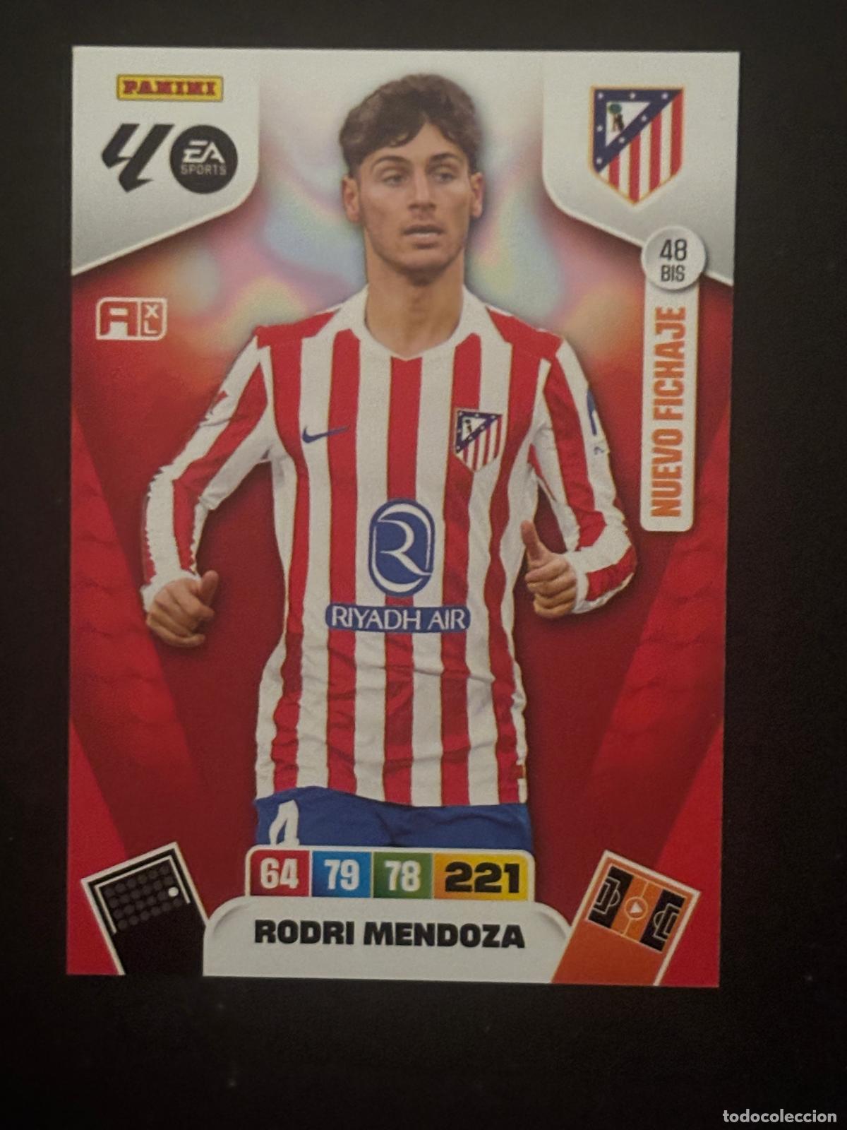 Cartes &agrave; collectionner de Football: 48BIS RODRI MENDOZA AT MADRID ADRENALYN PLUS 2&ordf; EDICI&Oacute;N ADRENALYN XL LALIGA 25-26