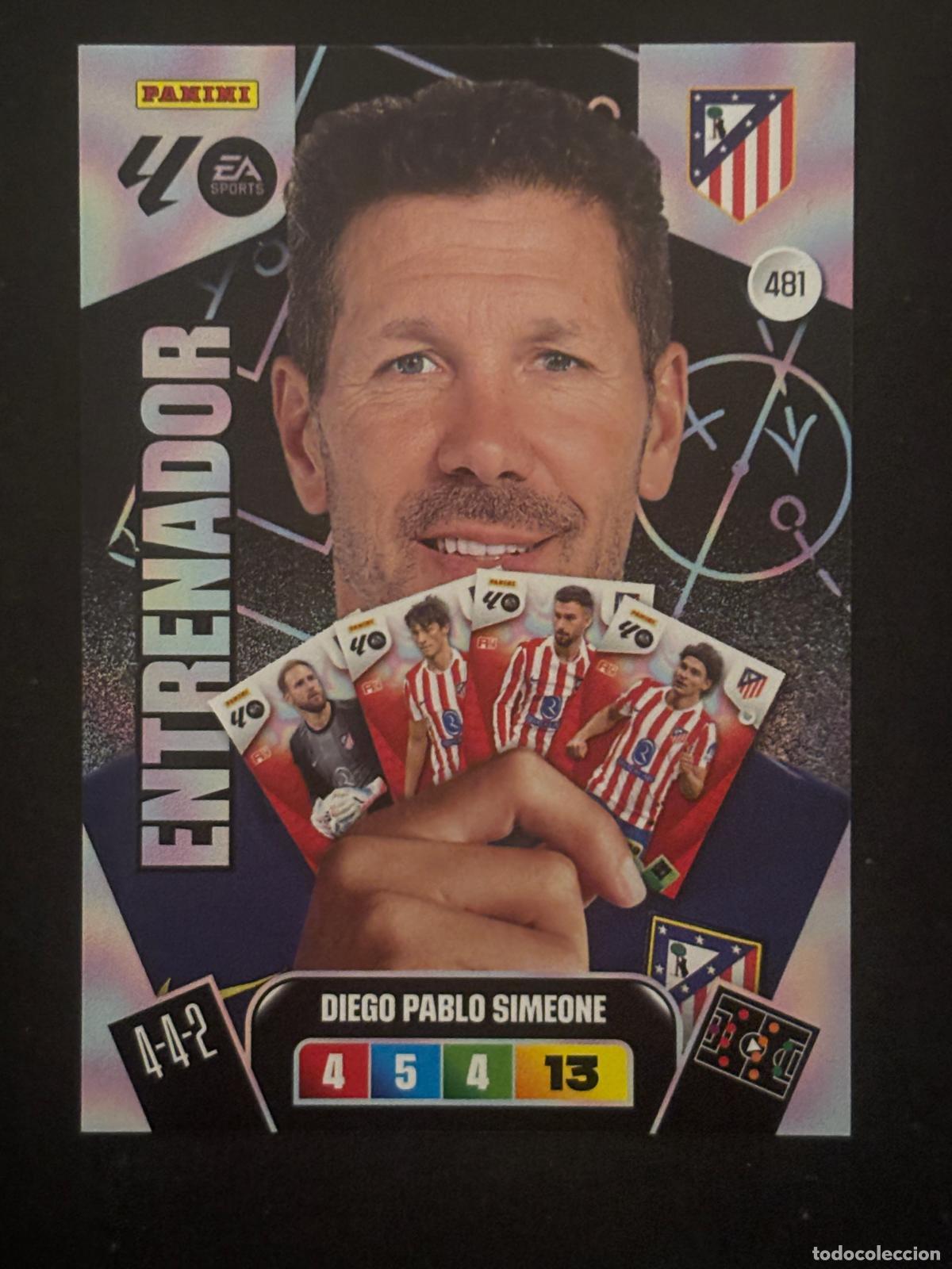 Cartes &agrave; collectionner de Football: 481 DIEGO PABLO SIMEONE AT MADRID ENTRENADOR PLUS 2&ordf; EDICI&Oacute;N ADRENALYN XL LALIGA 25-26