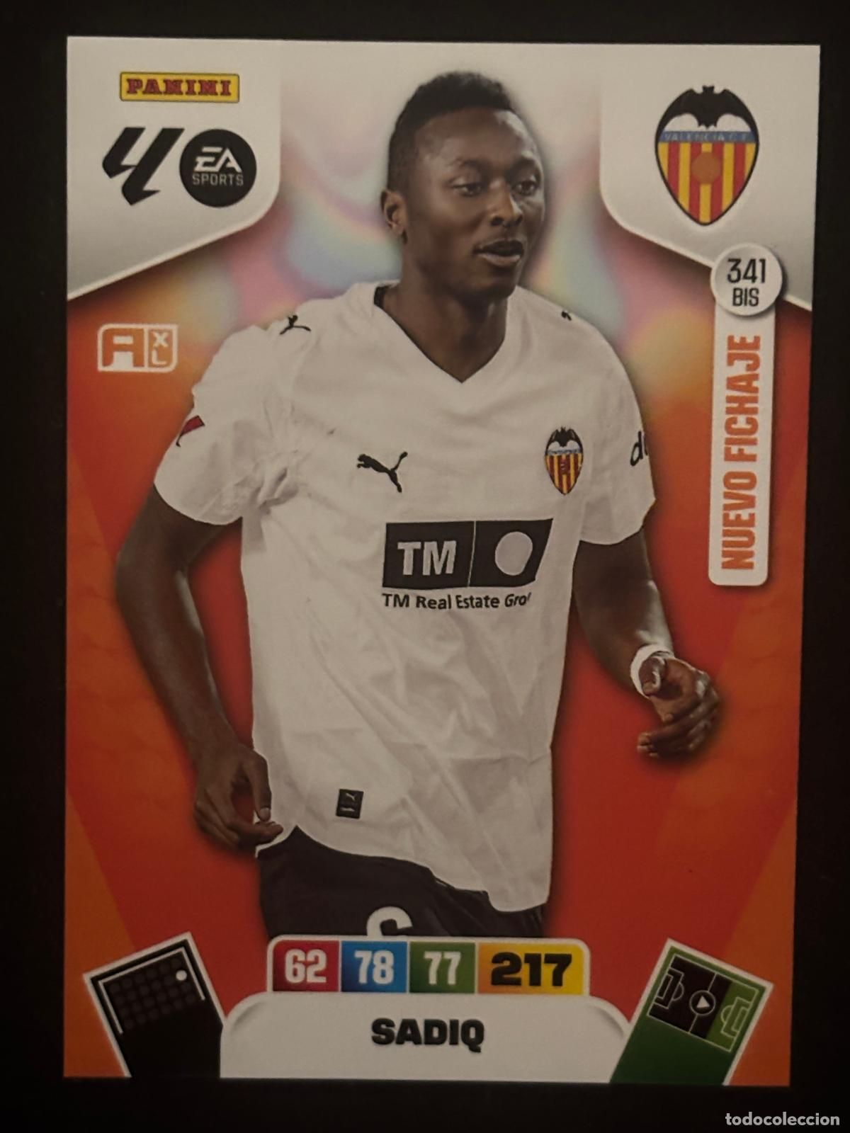 Cartes &agrave; collectionner de Football: 341BIS SADIQ VALENCIA ADRENALYN PLUS 2&ordf; EDICI&Oacute;N ADRENALYN XL LALIGA 25-26 2025-2026
