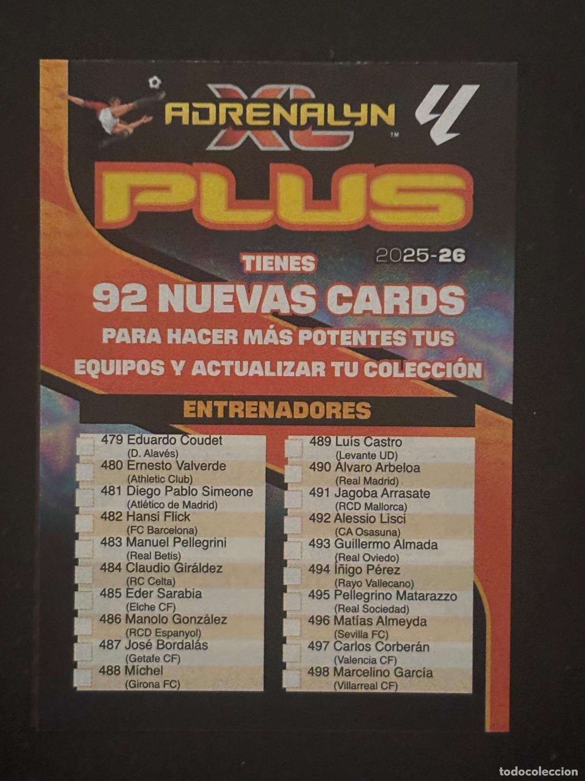 Cartes &agrave; collectionner de Football: CHECKLIST PLUS BIS LISTA ADRENALYN PLUS 2&ordf; EDICI&Oacute;N ADRENALYN XL LALIGA 25-26