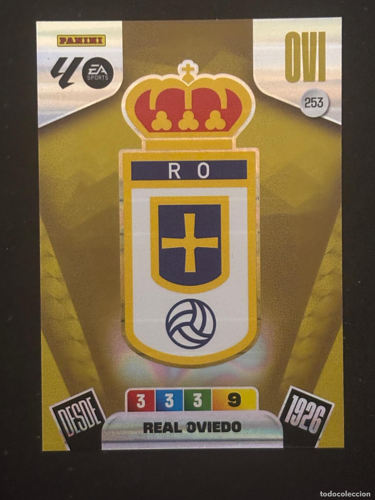 Fu&szlig;ball-Sticker: 253 ESCUDO OVIEDO ADRENALYN XL LALIGA EA SPORTS 25-26 2025-2026 PANINI