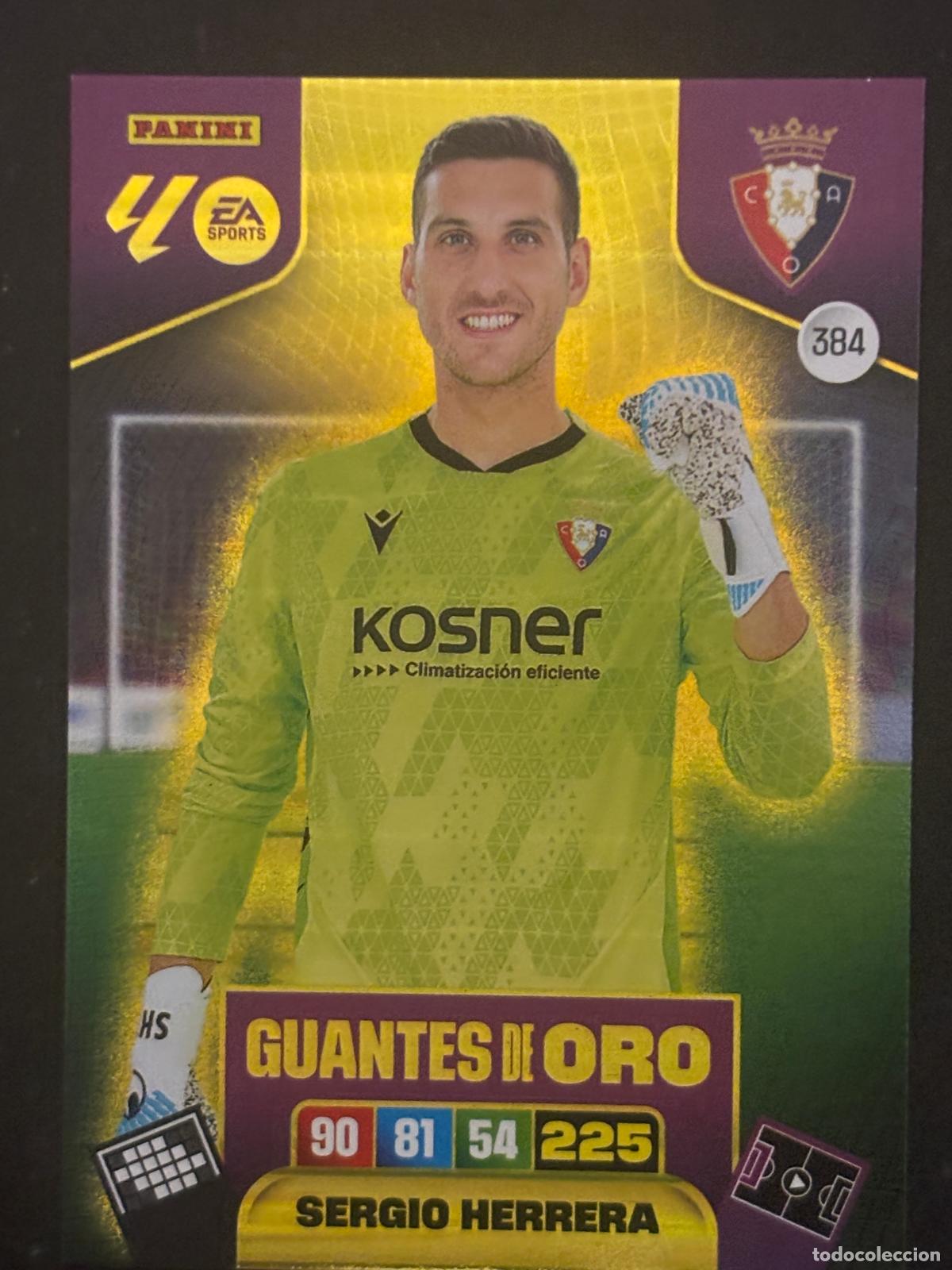 Fu&szlig;ball-Sticker: 384 SERGIO HERRERA OSASUNA GUANTES DE ORO ADRENALYN XL LALIGA EA SPORTS 25-26 2025-2026