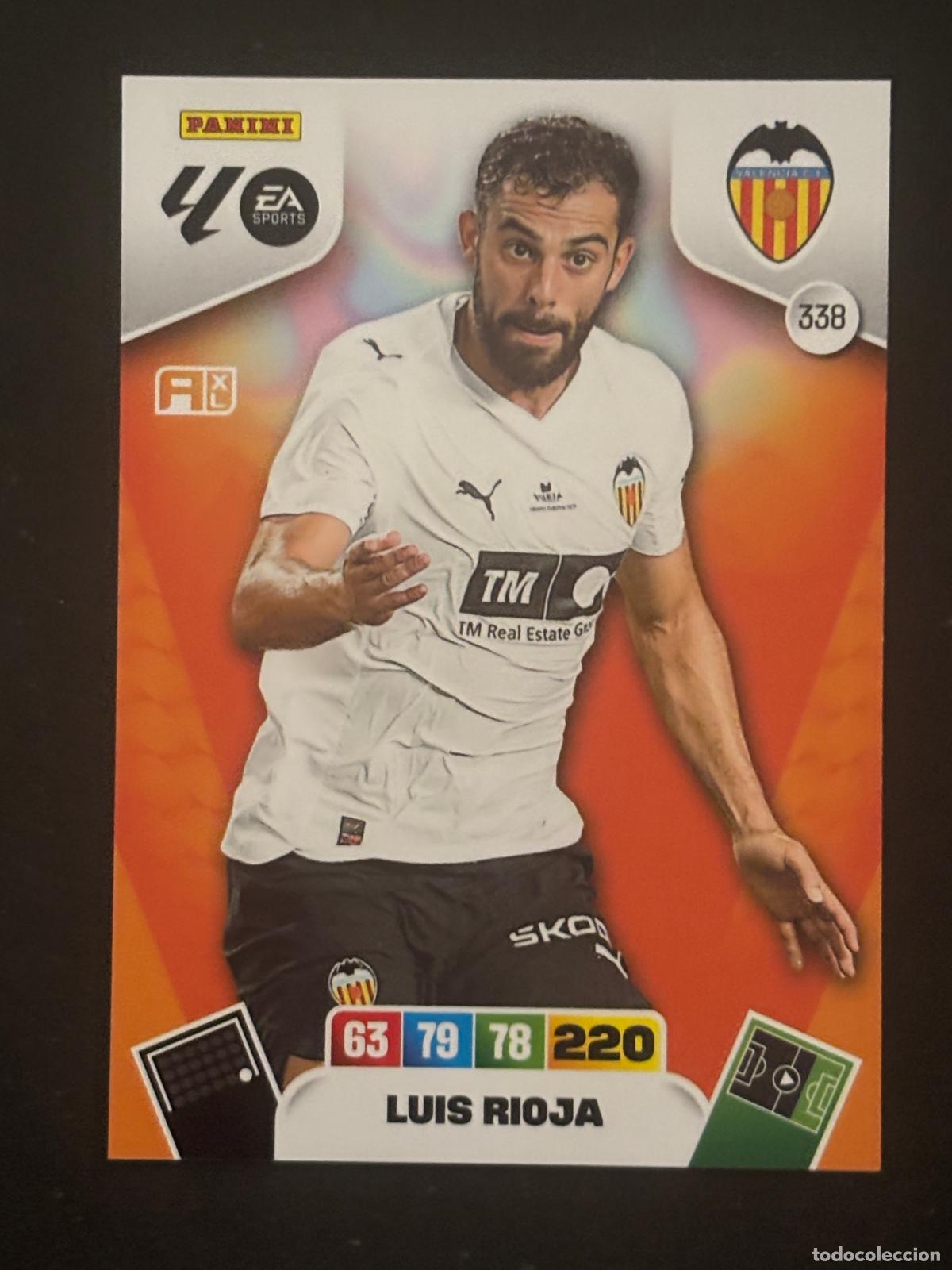 Cromos de f&uacute;tbol: 338 LUIS RIOJA VALENCIA ADRENALYN XL LALIGA EA SPORTS 25-26 2025-2026 PANINI