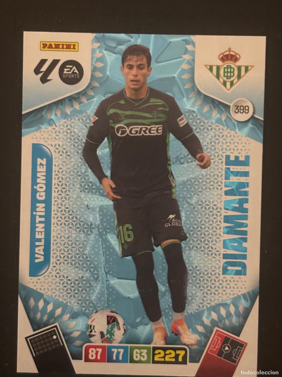 Cromos de f&uacute;tbol: 399 VALENT&Iacute;N G&Oacute;MEZ BETIS DIAMANTES ADRENALYN XL LALIGA EA SPORTS 25-26 2025-2026 PANINI