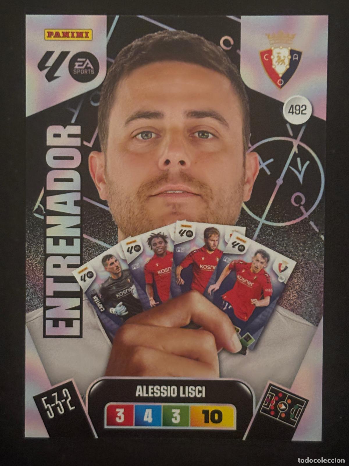 Cromos de f&uacute;tbol: 492 ALESSIO LISCI OSASUNA ENTRENADOR ADRENALYN PLUS 2&ordf; EDICI&Oacute;N ADRENALYN XL LALIGA 25-26