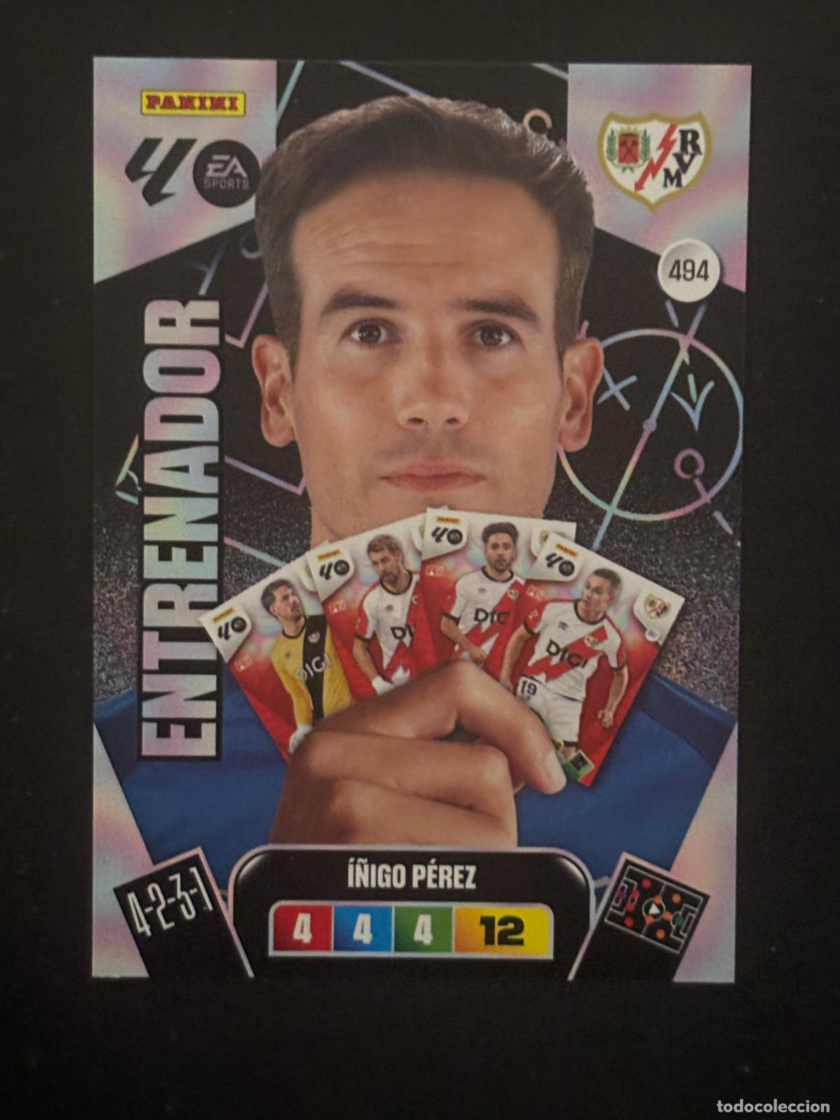 Cromos de f&uacute;tbol: 494 &Iacute;&Ntilde;IGO P&Eacute;REZ RAYO ENTRENADOR ADRENALYN PLUS 2&ordf; EDICI&Oacute;N ADRENALYN XL LALIGA 25-26