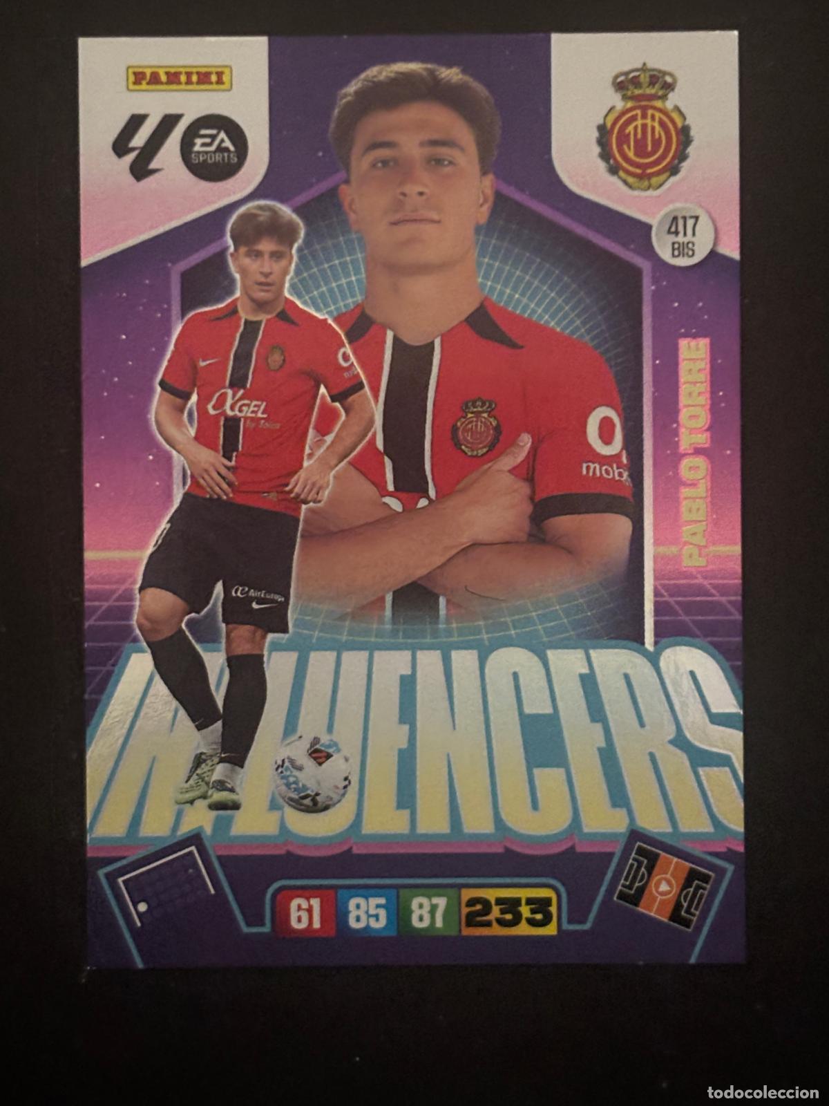 Cromos de f&uacute;tbol: 417BIS PABLO TORRE MALLORCA INFLUENCERS SOBRE PREMIUM ADRENALYN XL LALIGA 25-26 2025-2026