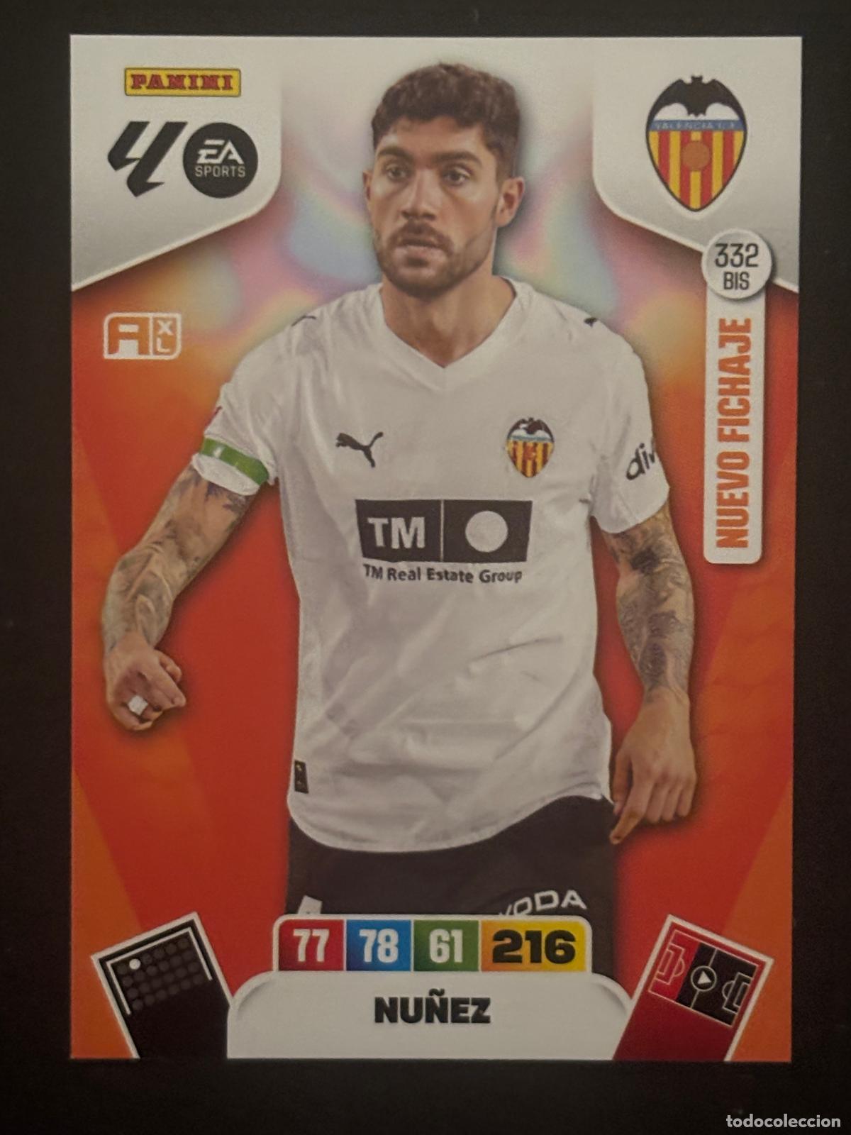 Cromos de f&uacute;tbol: 332BIS N&Uacute;&Ntilde;EZ VALENCIA ADRENALYN PLUS 2&ordf; EDICI&Oacute;N ADRENALYN XL LALIGA 25-26 2025-2026