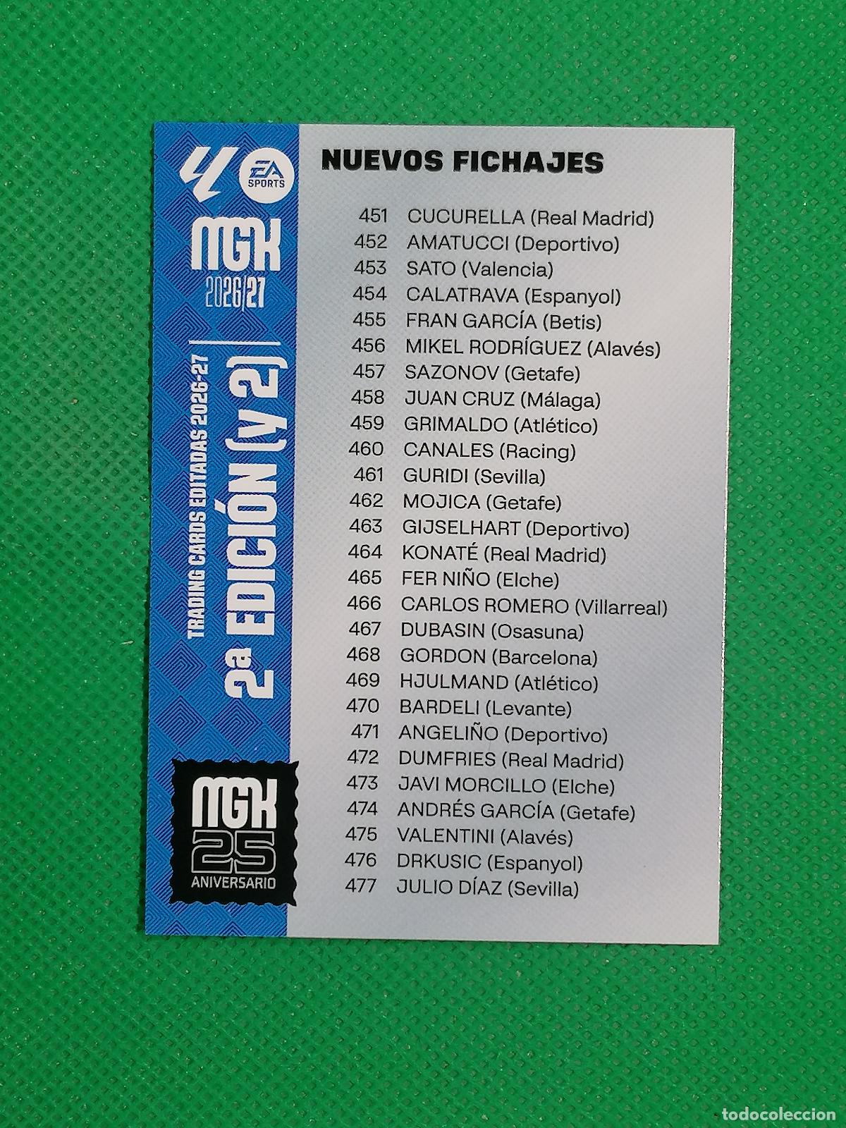 Cromos de f&uacute;tbol: INDICE NUEVOS FICHAJES 2&ordm; EDICION (Y 2)⚽ MEGACRACKS LIGA 2026 2027 26 27 ⚽