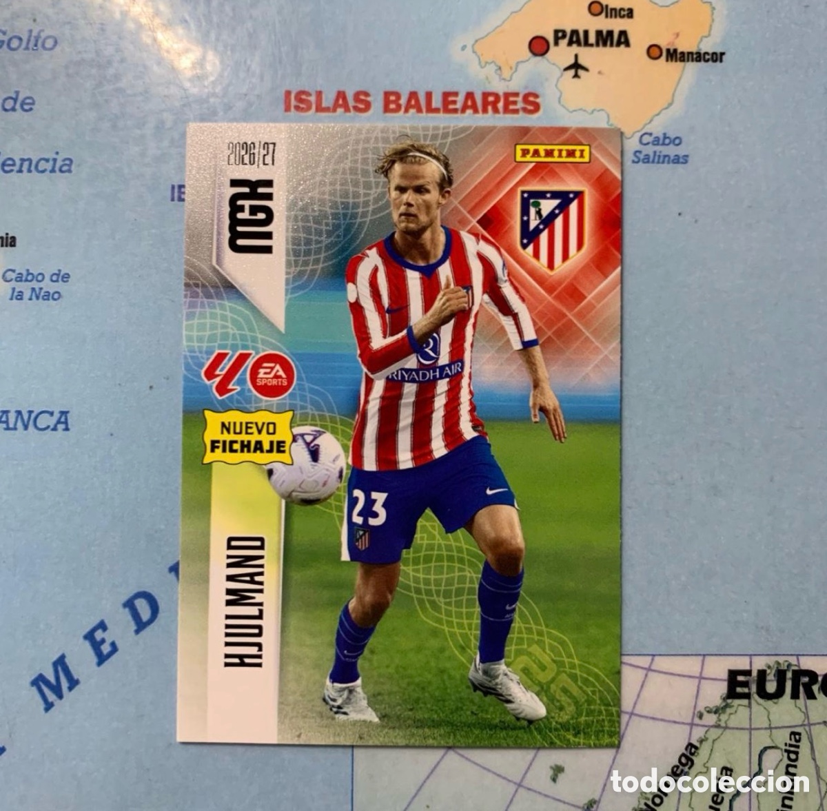 Cromos de f&uacute;tbol: Hjulmand nuevo fichaje n&uacute;mero 469 Del Atl&eacute;tico de Madrid megacracks 26-27 2026-2027