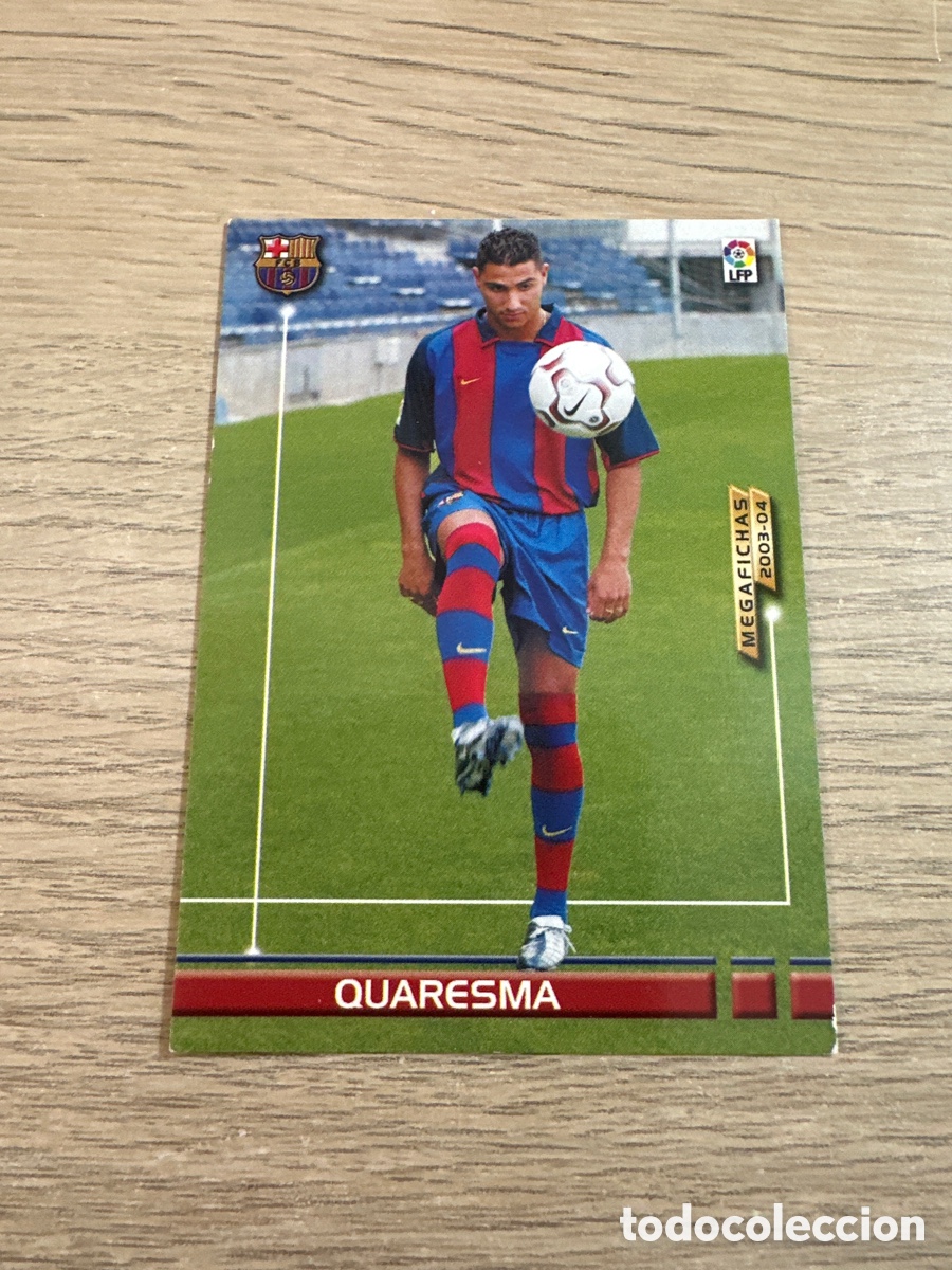 Cromos de Futebol: QUARESMA n&ordm; 444 NUEVO FICHAJE FC BARCELONA MEGAFICHAS 2003 2004 PANINI 03 04