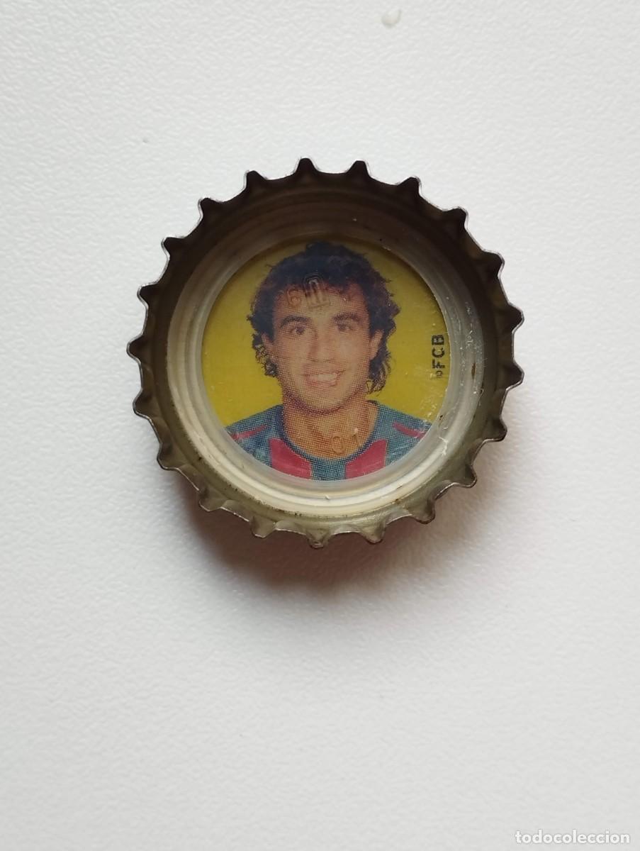 Cromos de f&uacute;tbol: CHAPA, TAPA CORONA COCA COLA - CAPS - TAPON - FC BARCELONA 2005 FONDO AMARILLO SANTI EZQUERRO