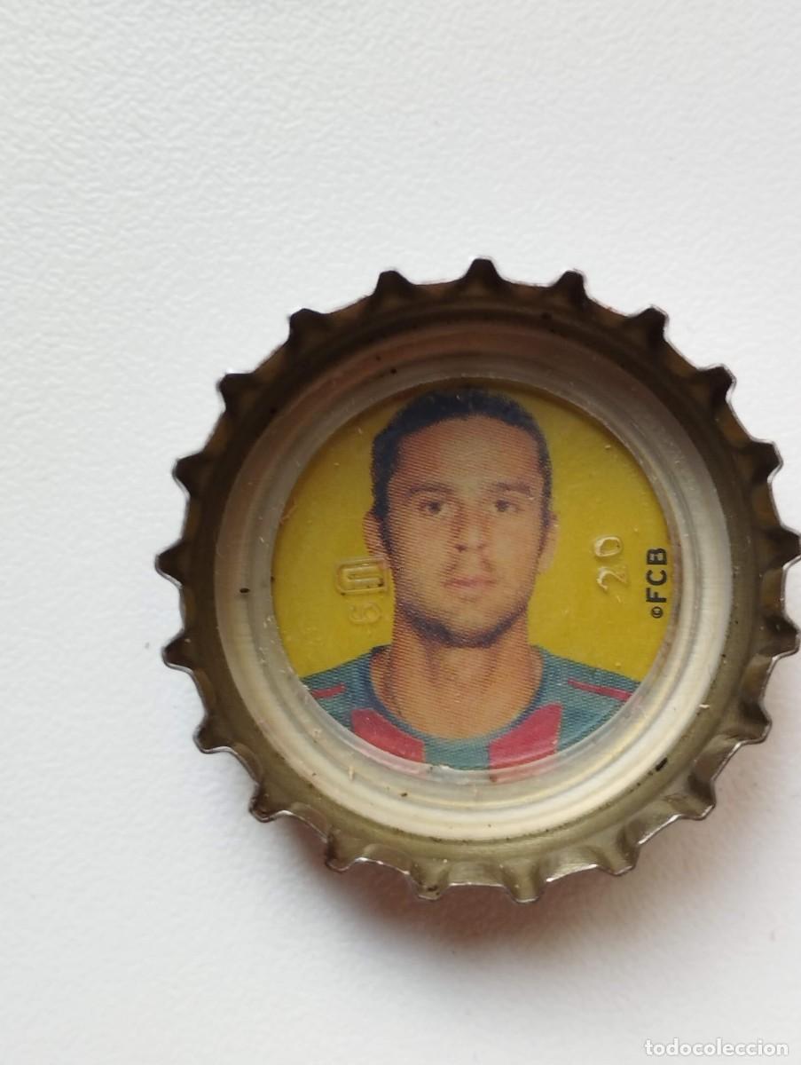 Cromos de f&uacute;tbol: CHAPA, TAPA CORONA COCA COLA - CAPS - TAPON - FC BARCELONA 2005 FONDO AMARILLO THIAGO MOTTA