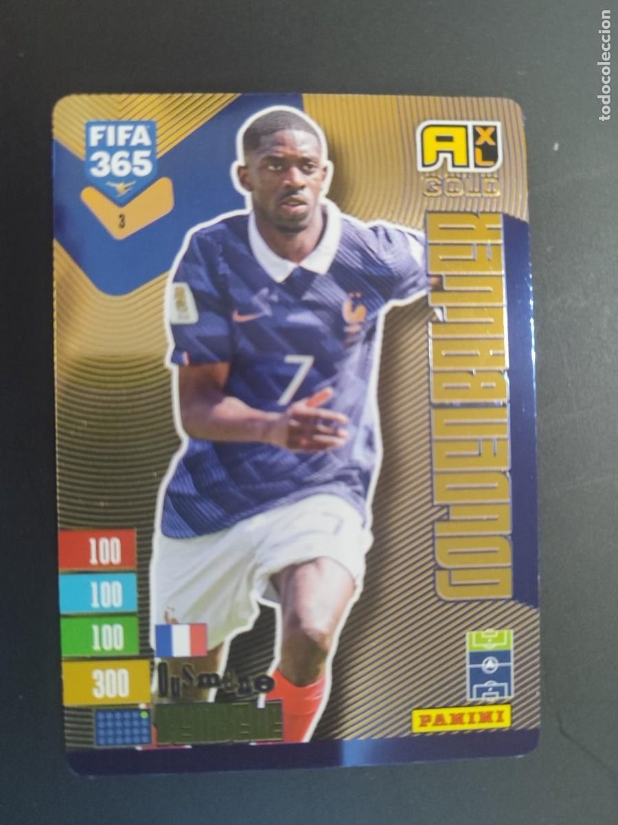 Cromos de f&uacute;tbol: ADRENALYN XL FIFA 365 2027 CARD GOLDEN BALLER ( BALON DE ORO) DEMBELE FRANCIA # PANINI
