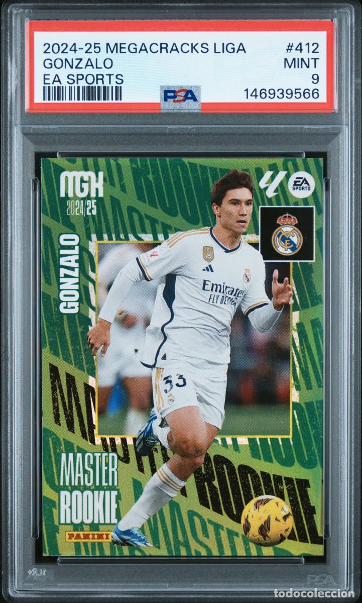 Cromos de f&uacute;tbol: Master Rookie Gonzalo #412 Real Madrid Panini Megacracks 2024 2025 PSA 9