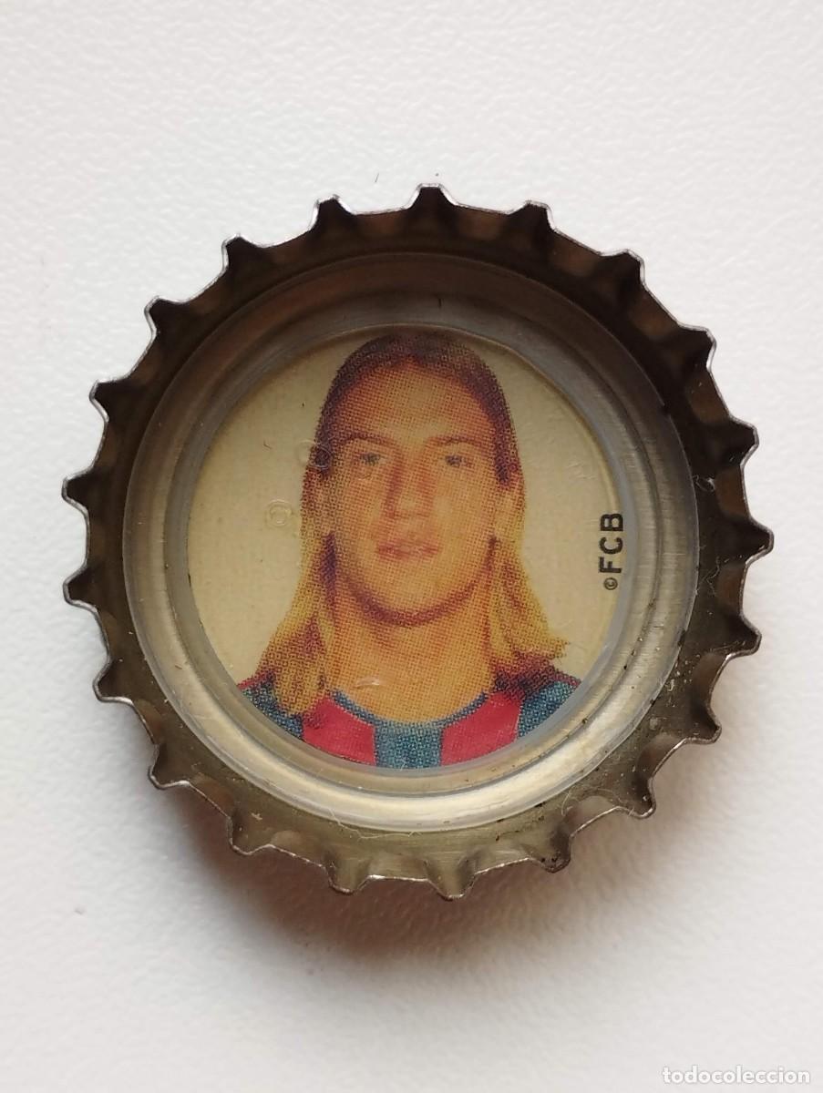 Figurine di Calcio: CHAPA, TAPA CORONA COCA COLA - CAPS - TAPON - FC BARCELONA 2005 FONDO BLANCO MAXI LOPEZ