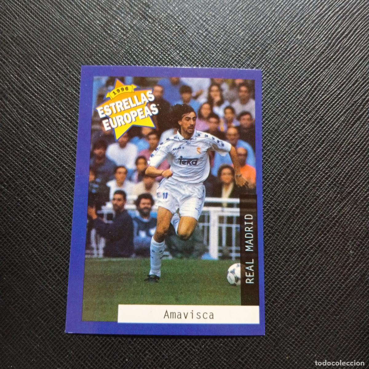 Cromos de f&uacute;tbol: 5 AMAVISCA REAL MADRID PANINI ESTRELLAS EUROPEAS 1996 CROMO FUTBOL 96 - A33 PG27