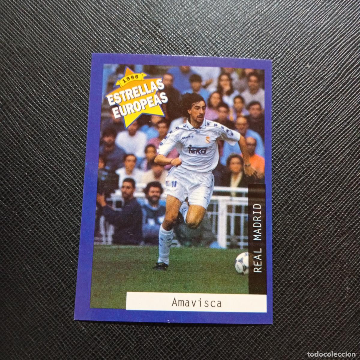 Cromos de f&uacute;tbol: 5 AMAVISCA REAL MADRID PANINI ESTRELLAS EUROPEAS 1996 CROMO FUTBOL 96 - A33 PG28