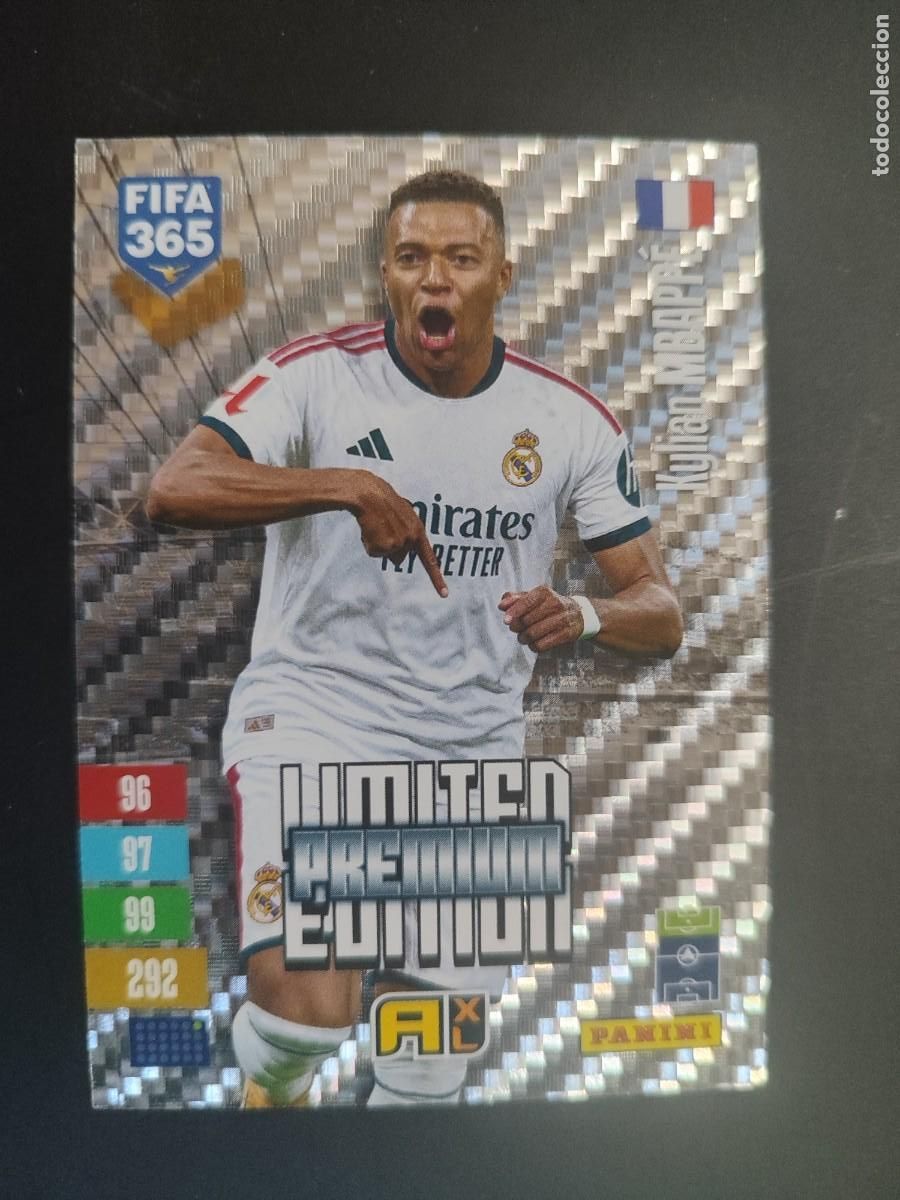 Cromos de f&uacute;tbol: ADRENALYN XL FIFA 365 2027 CARD LIMITED EDITION PREMIUM MBAPPE REAL MADRID # PANINI