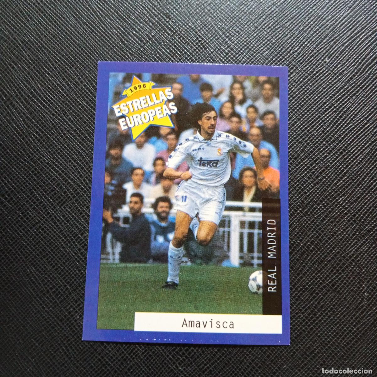 Cromos de f&uacute;tbol: 5 AMAVISCA REAL MADRID PANINI ESTRELLAS EUROPEAS 1996 CROMO FUTBOL 96 - A33 PG29