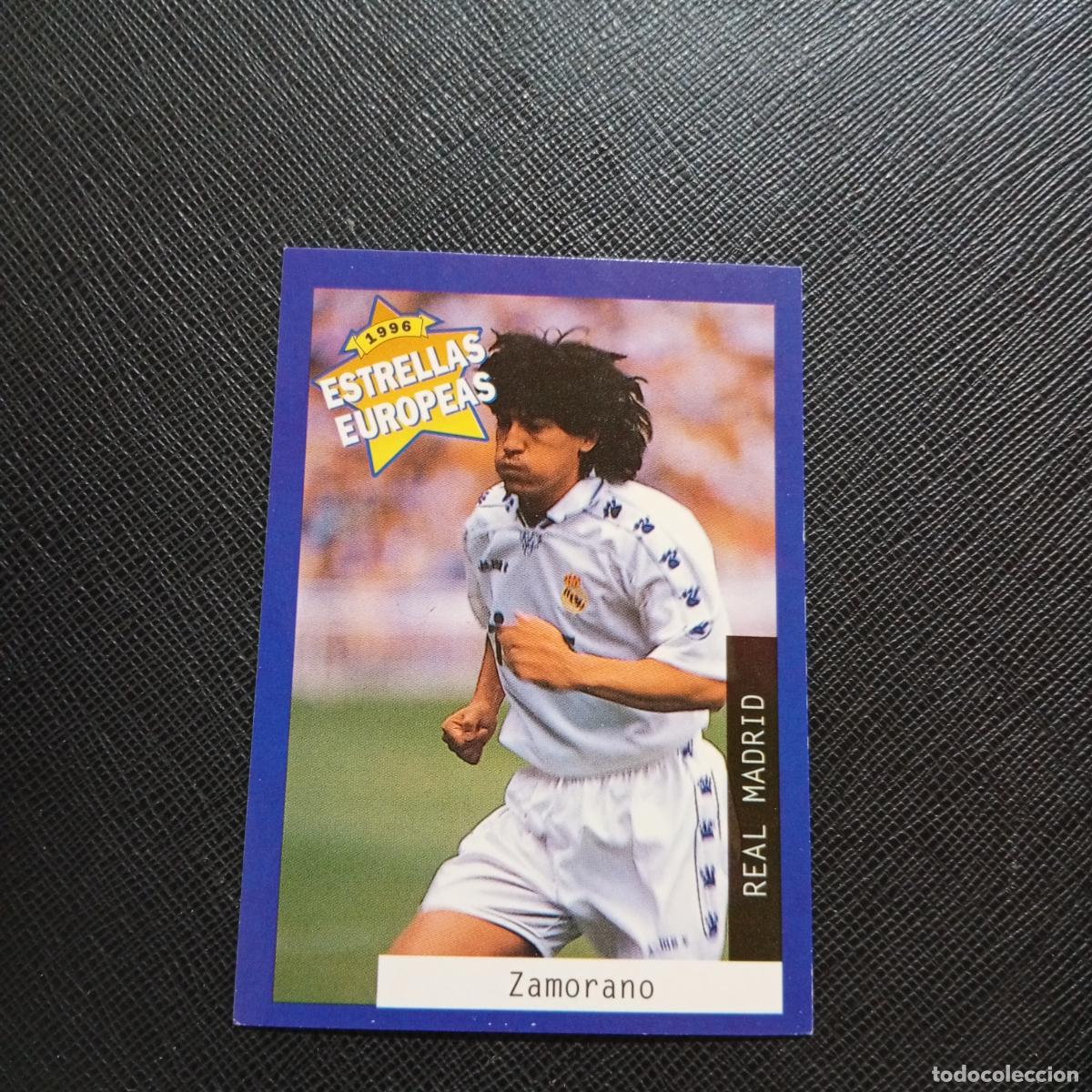 Figurine di Calcio: 6 ZAMORANO REAL MADRID PANINI ESTRELLAS EUROPEAS 1996 CROMO FUTBOL 96 - A33 PG28