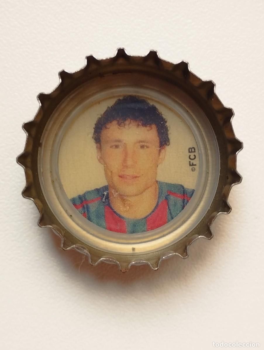 Figurine di Calcio: CHAPA, TAPA CORONA COCA COLA - CAPS - TAPON - FC BARCELONA 2005 FONDO BLANCO MARK VAN BOMMEL