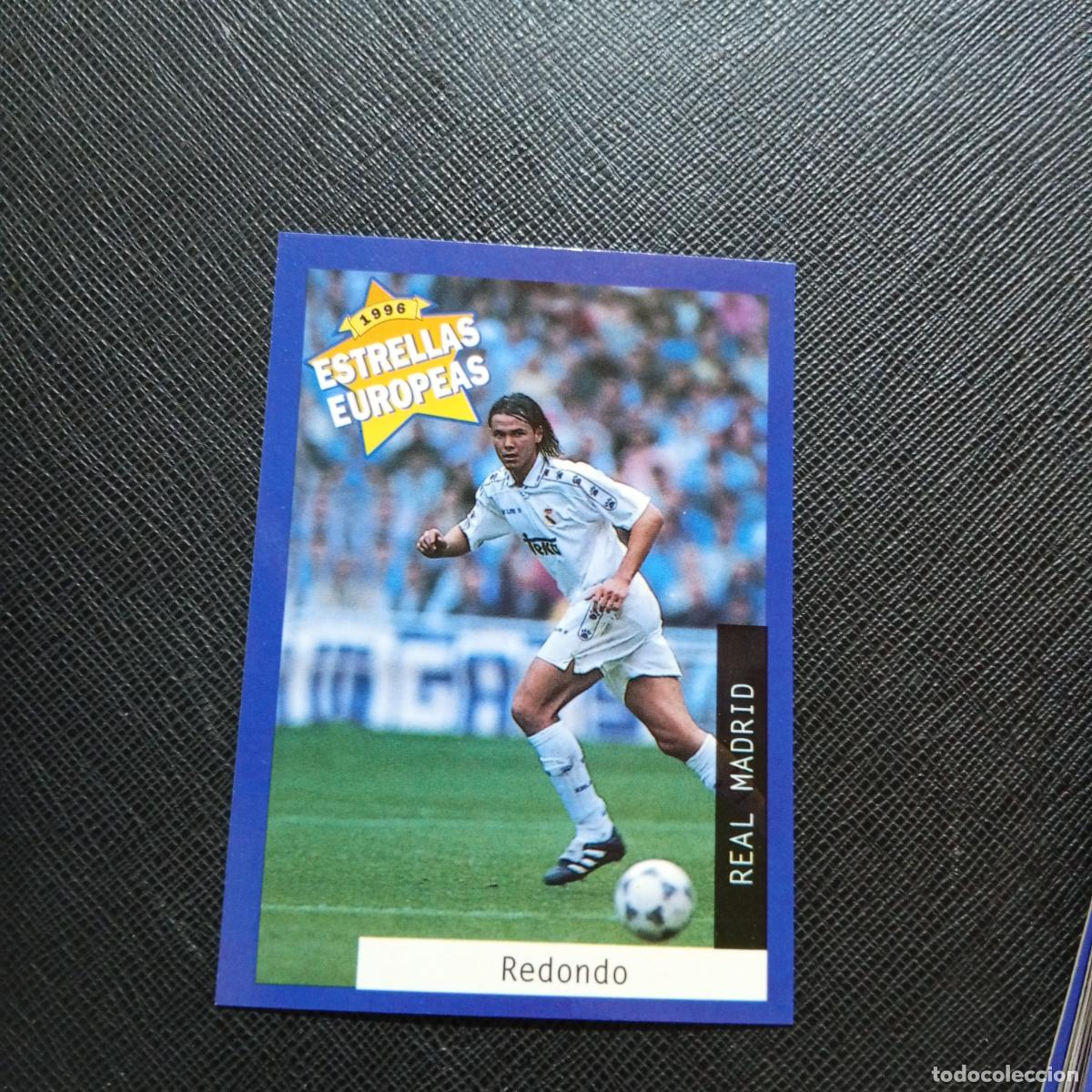 Figurine di Calcio: 3 REDONDO REAL MADRID PANINI ESTRELLAS EUROPEAS 1996 CROMO FUTBOL 96 - A33 PG28