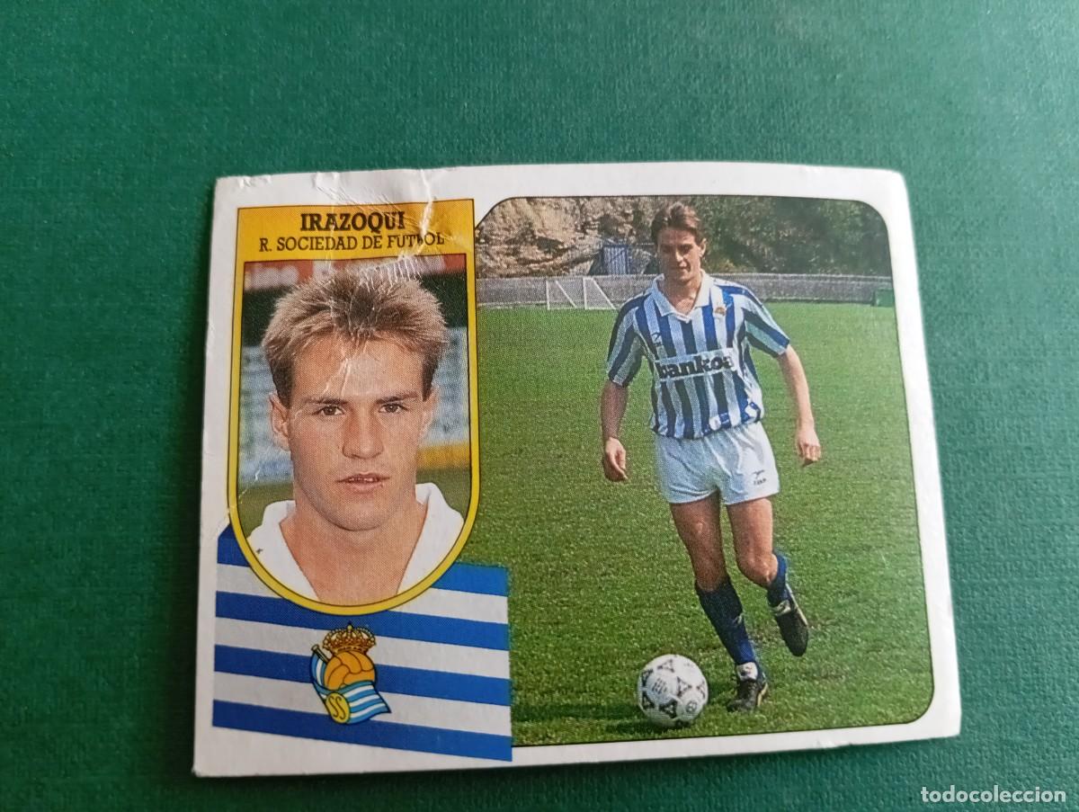 Cromos de f&uacute;tbol: Liga Este 1991 1992 91 92 REAL SOCIEDAD IRAZOQUI NUNCA PEGADO leve deterioro