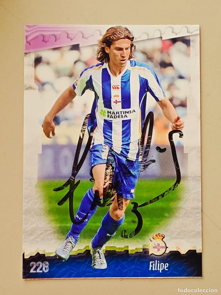 Cromos de f&uacute;tbol: Cromo firmado de Filipe Luis con aut&oacute;grafo, RC Celta de Vigo