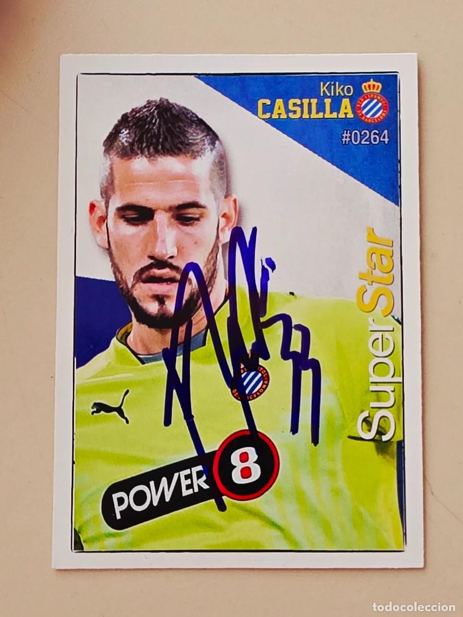 Cromos de f&uacute;tbol: Cromo firmado de Kiko Casilla con aut&oacute;grafo, RCD Espanyol