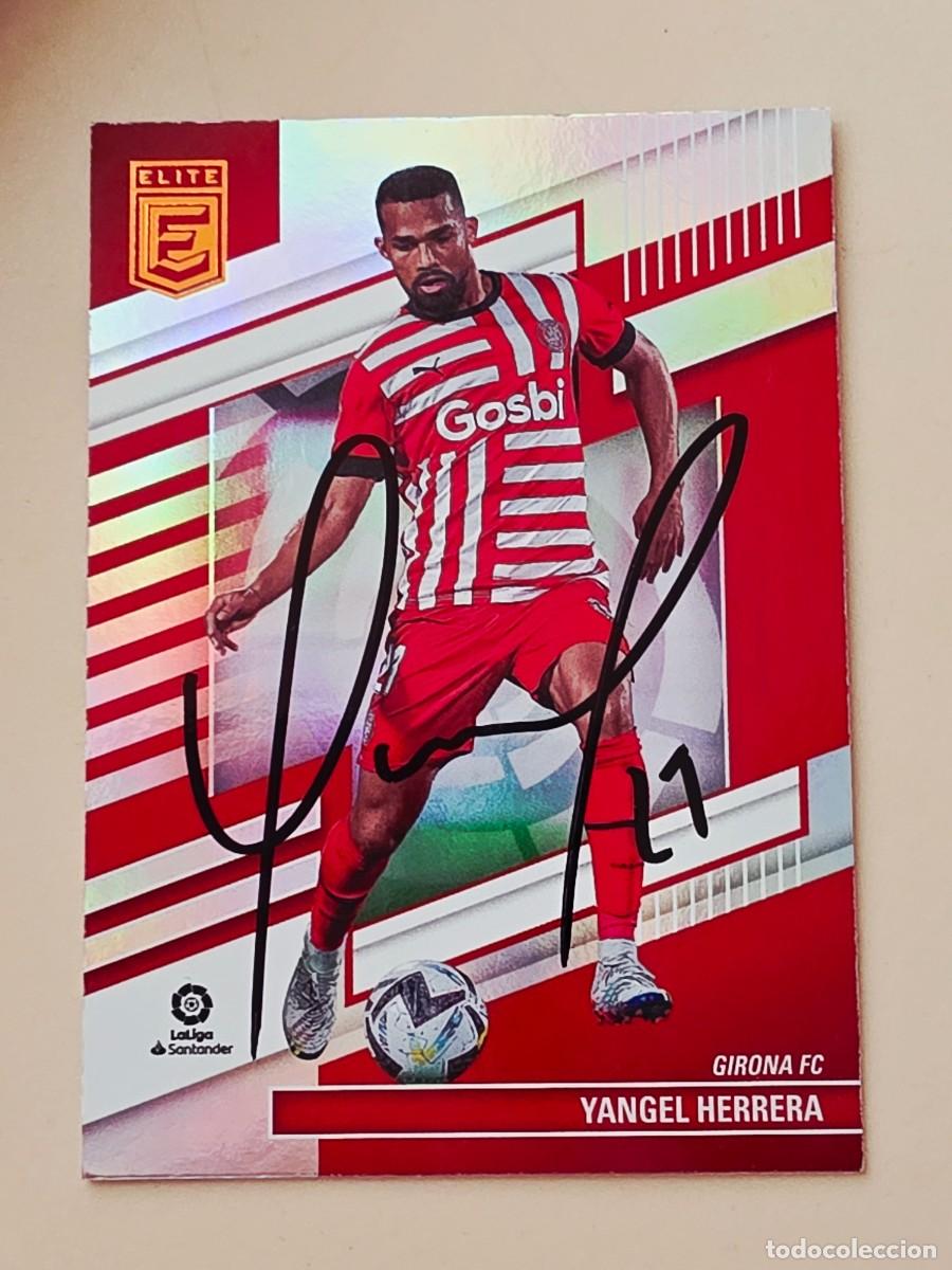 Cromos de f&uacute;tbol: Cromo firmado de Yangel Herrera con aut&oacute;grafo, Girona FC