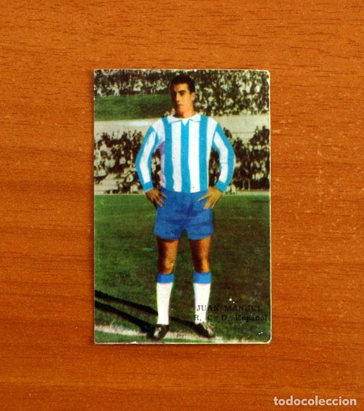 Cromos de f&uacute;tbol: R.C.D. Espa&ntilde;ol - Juan Manuel - Editorial Fher 1964-1965, 64-65