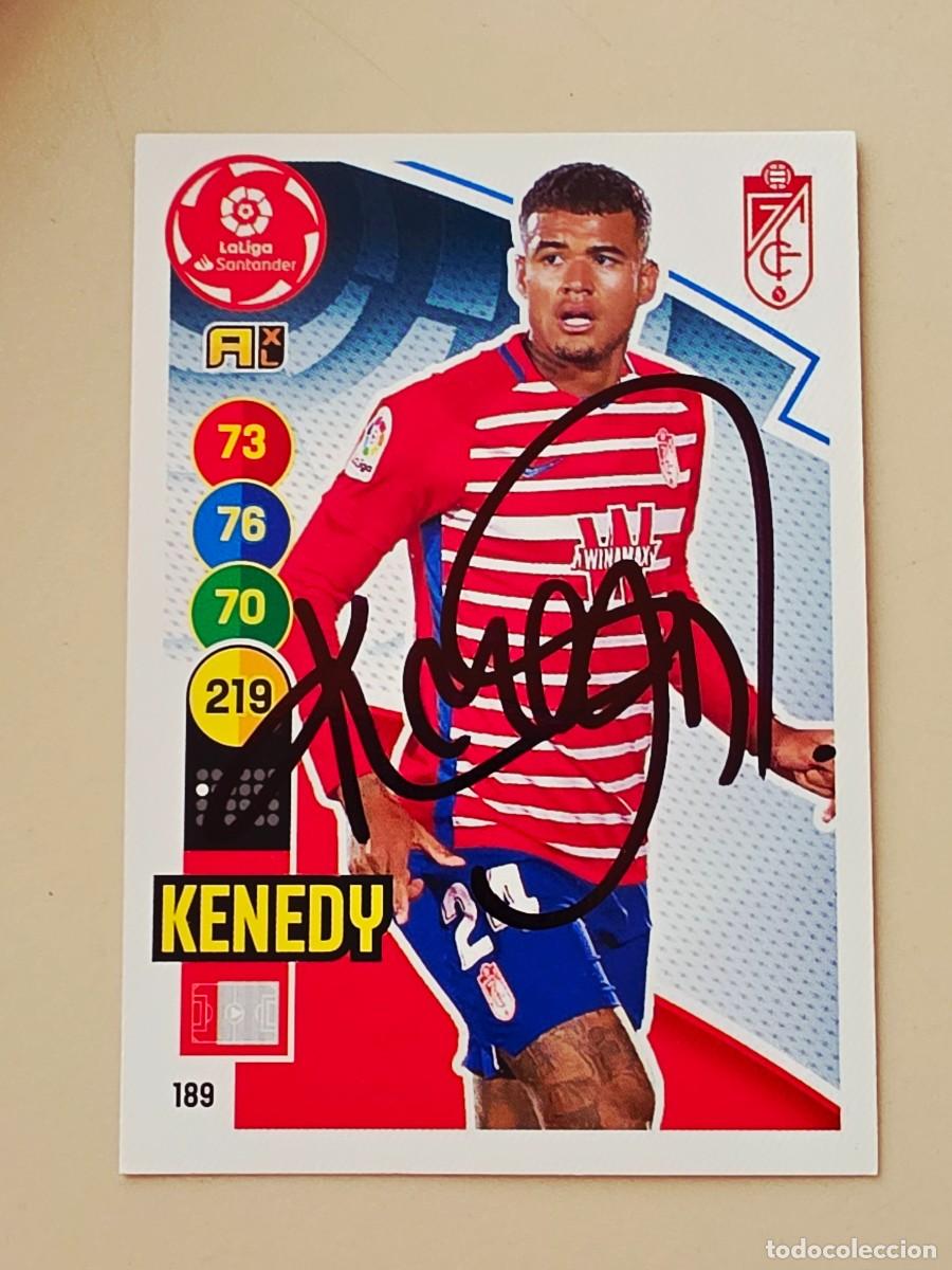 Cromos de f&uacute;tbol: Cromo firmado de Robert Kenedy con aut&oacute;grafo, Granada CF, Real Valladolid