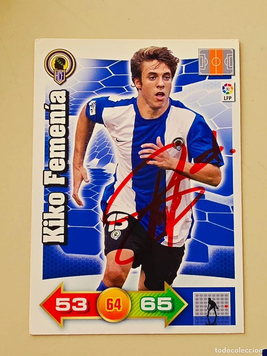 Cromos de f&uacute;tbol: Cromo firmado de Kiko Femen&iacute;a con aut&oacute;grafo, H&eacute;rcules CF