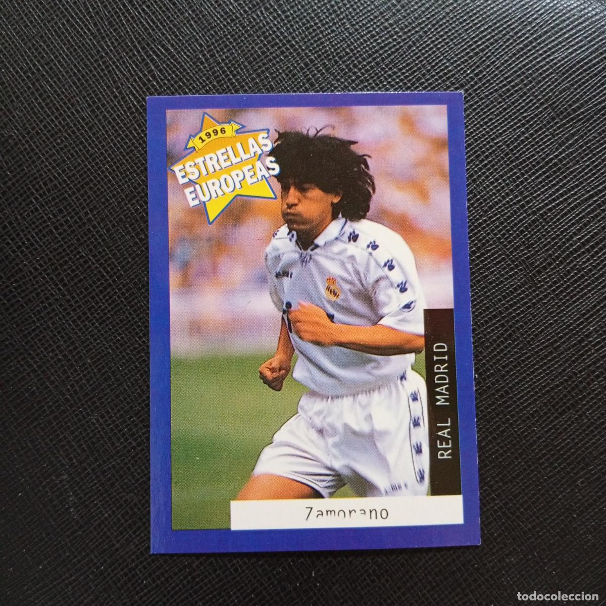 Cromos de f&uacute;tbol: 6 ZAMORANO REAL MADRID PANINI ESTRELLAS EUROPEAS 1996 CROMO FUTBOL 96 - A33 PG42 B