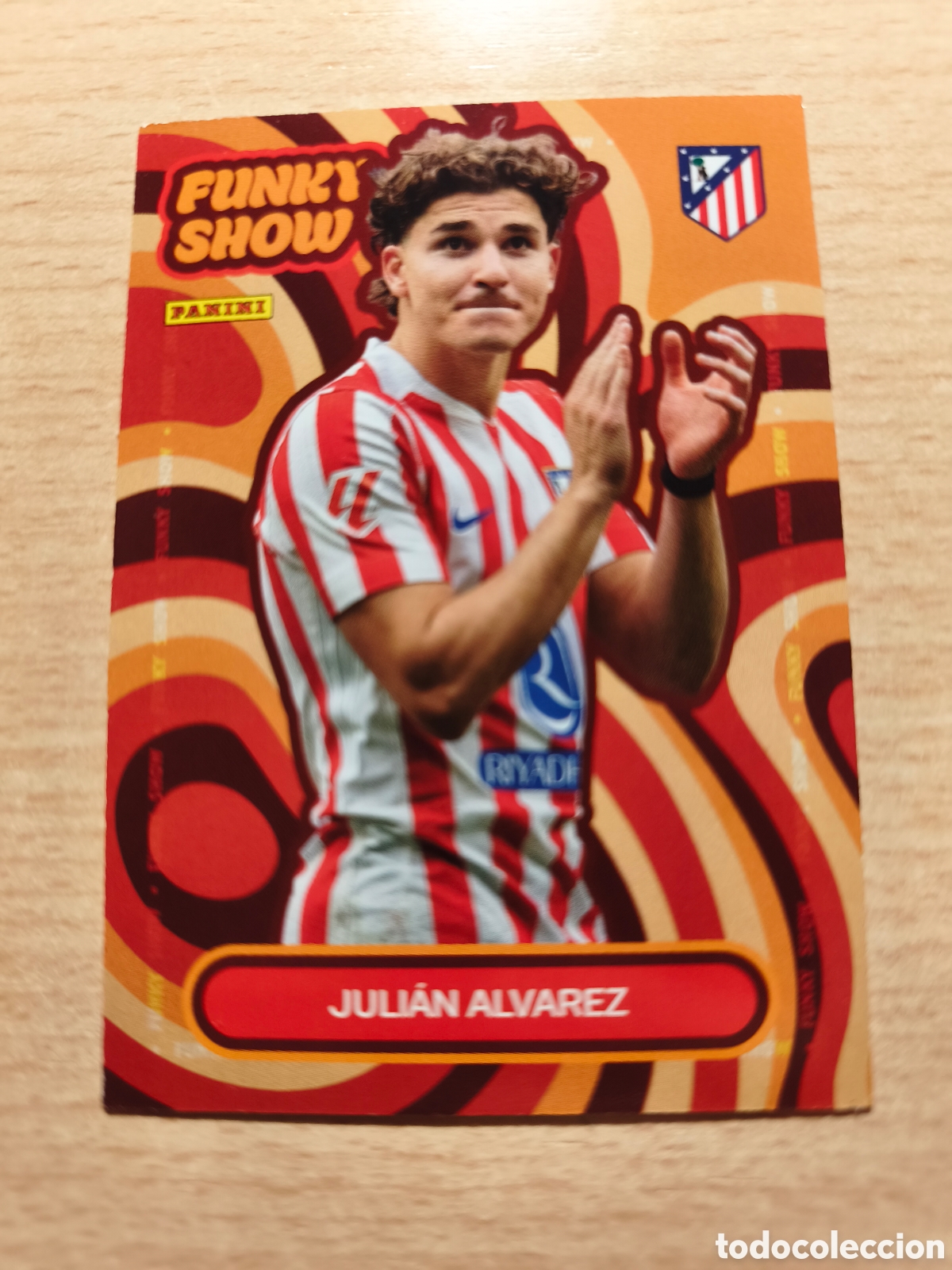 Cromos de f&uacute;tbol: 55 JULIAN &Aacute;LVAREZ FUNKY SHOW PANINI CLUB ATL&Eacute;TICO DE MADRID 2025 2026 PANINI 25 26
